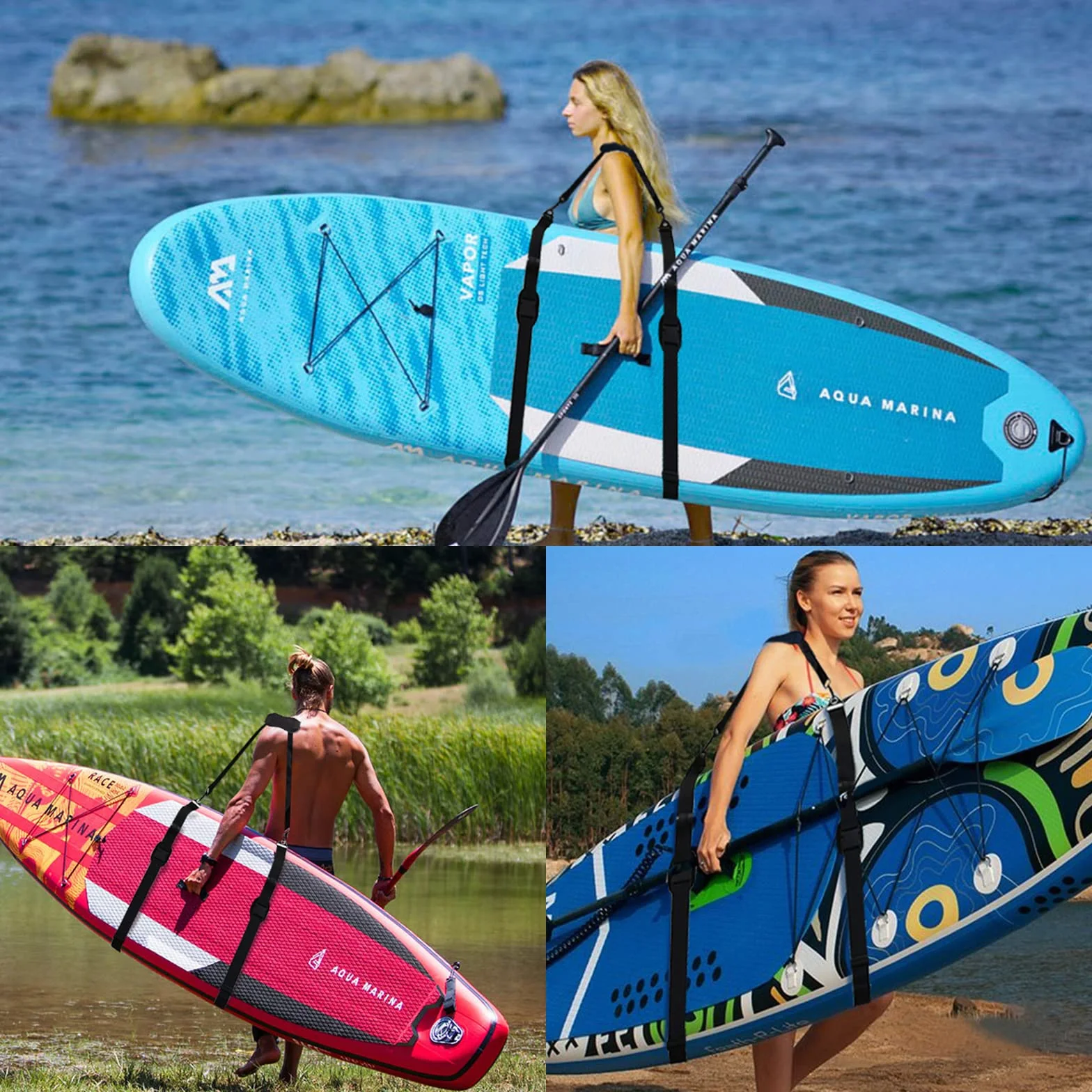 JEEZAO Correa Transporte Tabla Surf Ajustable Hombro SUP Kayak Canoa Paddle