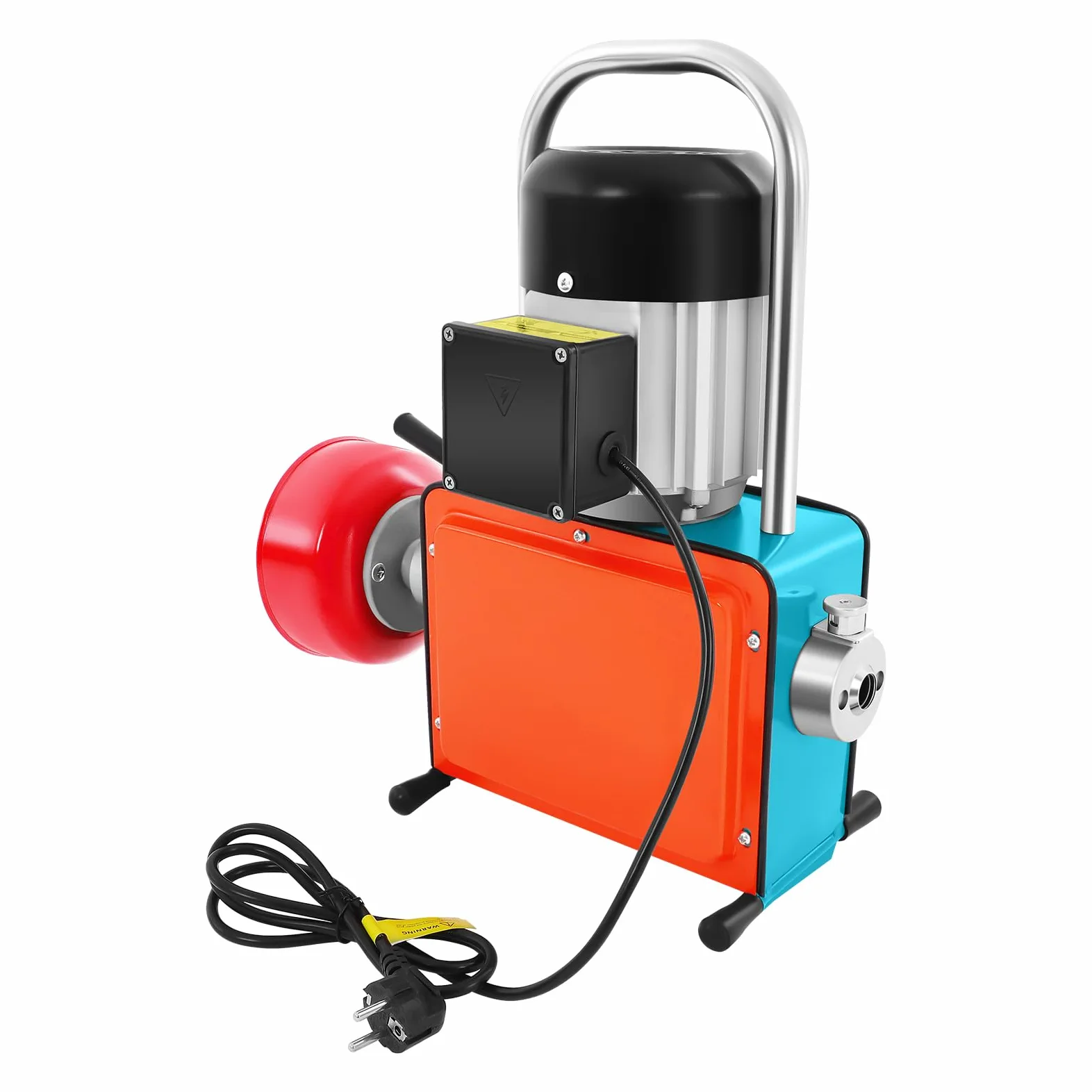 Limpiador de tuberías de 1000 W, motor de cobre y radiador de aluminio, elimina obstrucciones en inodoros/cocinas, espiral de 12 m para tubos de 20-150 mm