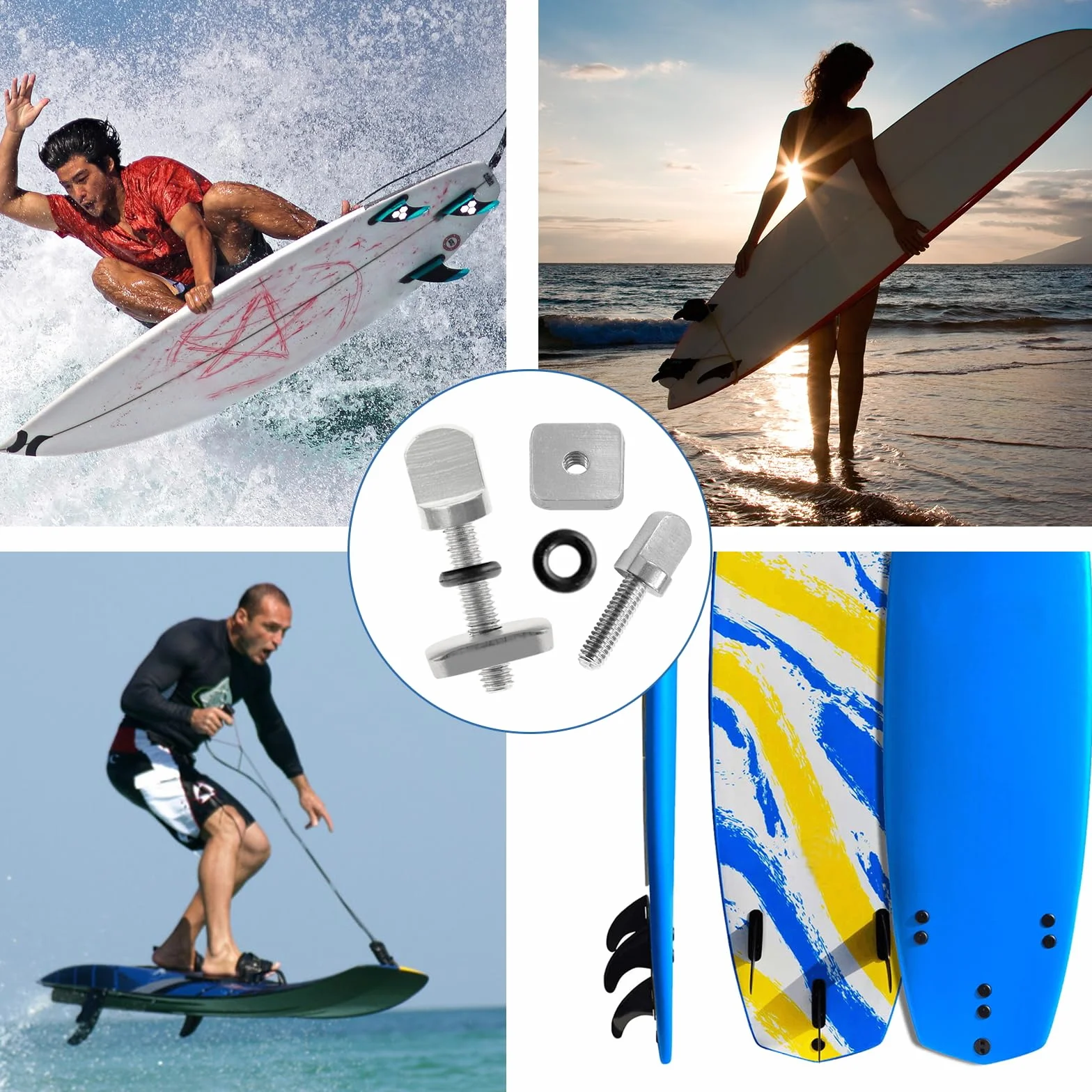 Tornillo para Tabla de Surf Acero Inoxidable 10 Piezas Accesorios Paddle Surf