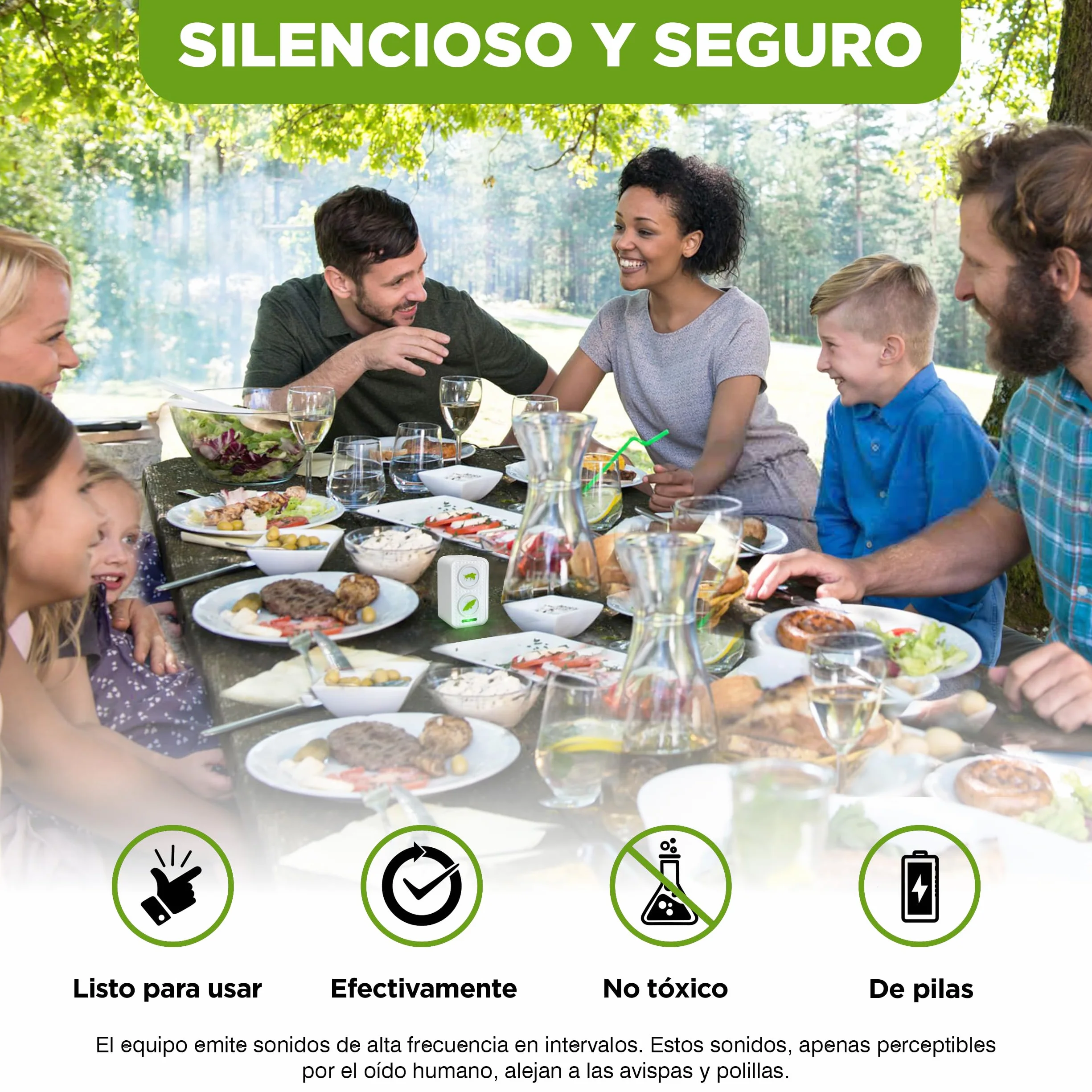 ISOTRONIC Repelente para Avispas y polillas: protección Natural contra Avispas con ultrasonido y frecuencia alterna; Repelente de polillas con un Alcance Efectivo de 50 m² (1 Unidad).