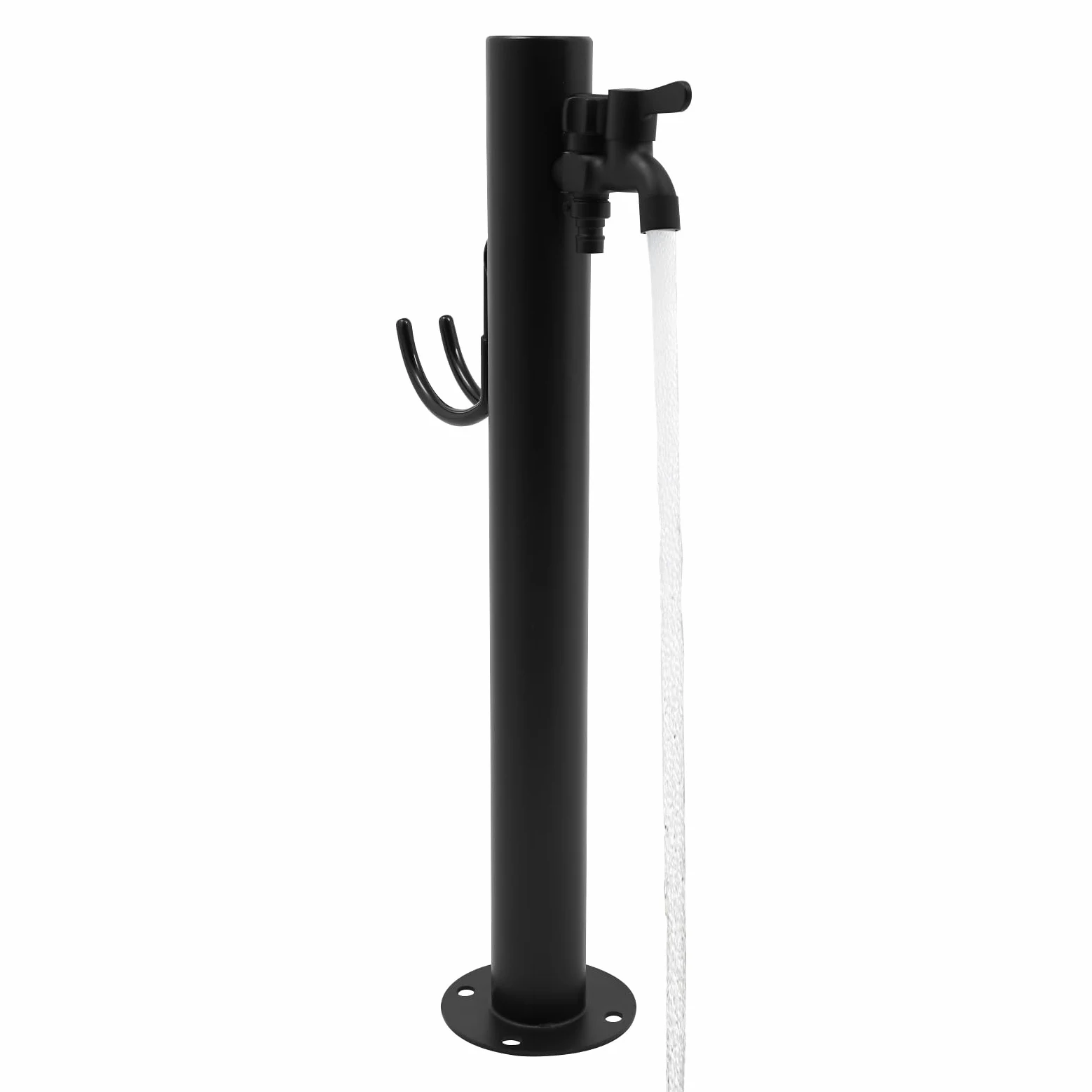 Columna de agua de acero inoxidable de 60 cm, grifo exterior resistente a las heladas, robusto grifo montado en el suelo para jardín, camping y fuente (redondo)