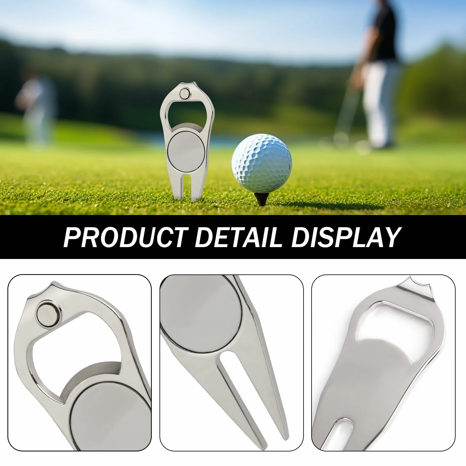 Herramienta de Divot de Golf Doble Punta, Tenedor Ergonómico Compacto para Reparación del Green
