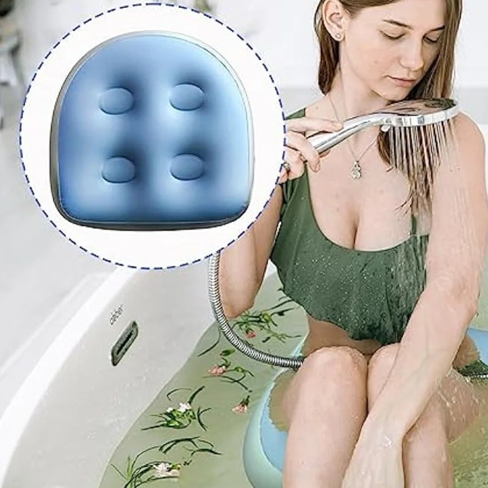 4 almohadillas inflables para spa y booster, asiento de bañera para piscina, cojín de espalda impermeable para Den, suave cojín de masaje para spa
