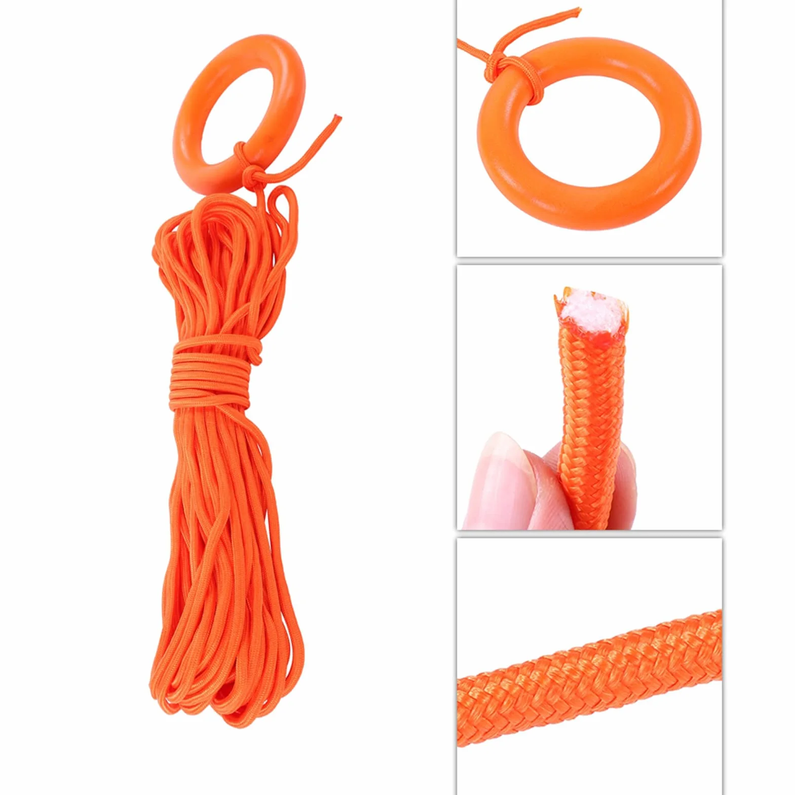 BORDSTRACT Cuerda Salvavidas Flotante 8mm x 30m, Cuerda de Lanzamiento Profesional para Rescate, Buceo Snorkel Deportes Acuáticos