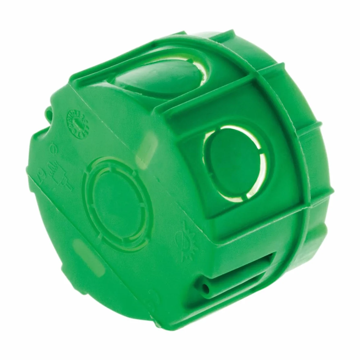 Zenitech - Caja de Empotrar Ø 67 mm P 40 mm - Compatible con Equipos a Tornillo y Uñas - Alta Resistencia al Fuego 850° - Para Muros de Bloque o Ladrillo - Incluye Tornillos - Verde