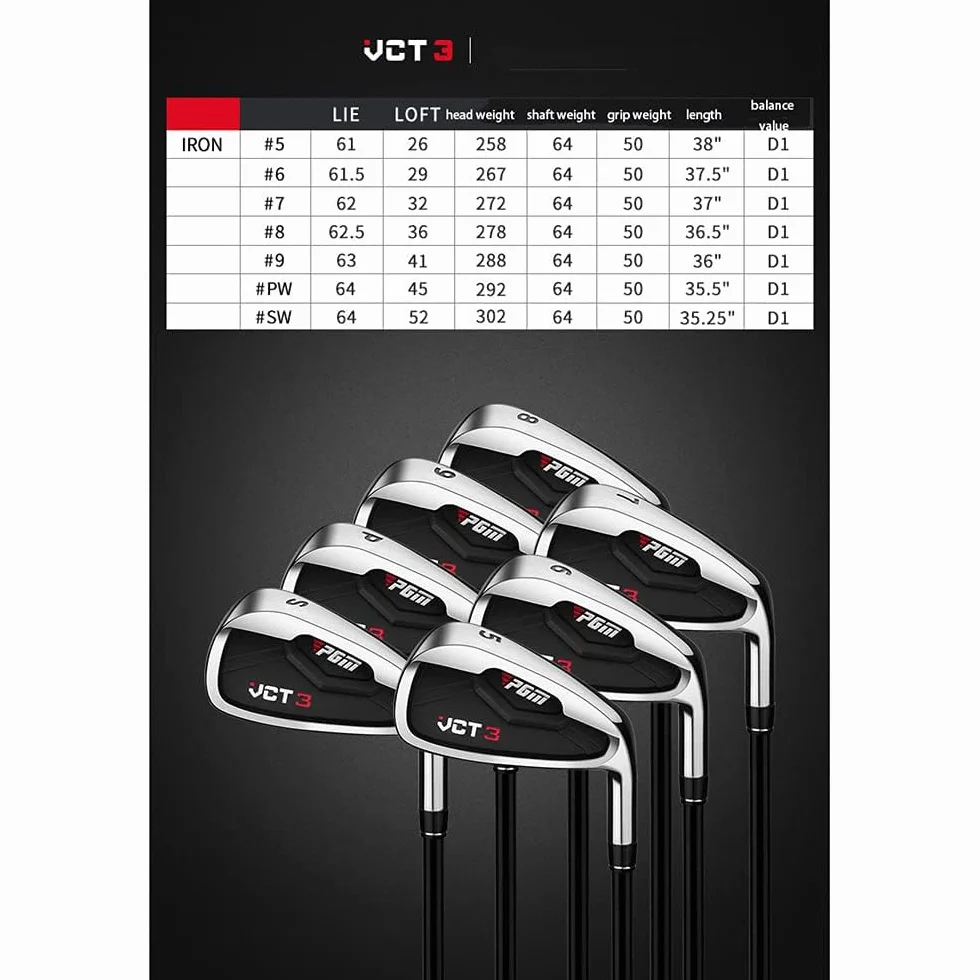 Hierros de golf profesional acero inoxidable carbono #5/6/7/8/9/PW/SW para hombres y mujeres