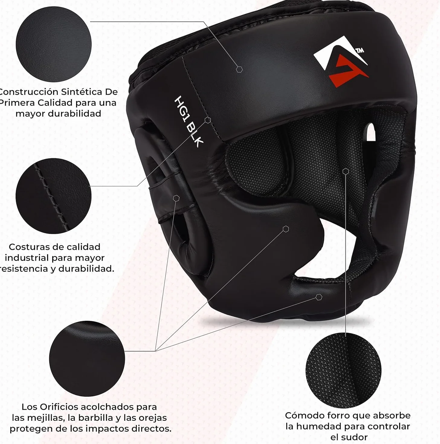 AQF Casco Boxeo CE Aprobado Entrenamiento Muay Thai Integral Kick Boxing Cabeza Protector MMA Headgear Sparring Negro