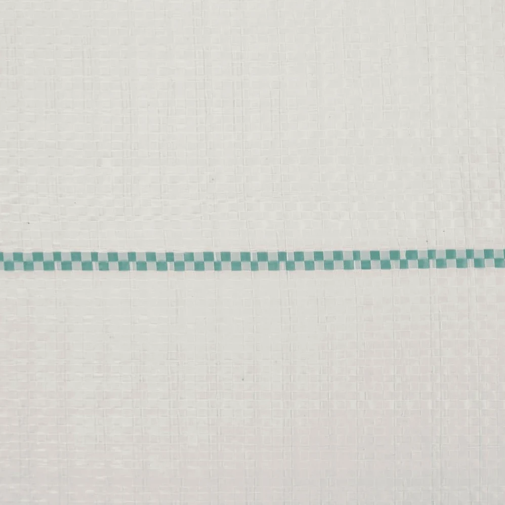 Fieltro blanco para malas hierbas 0,5 x 100 m de polipropileno, fieltro para jardín con rayas verdes cada 20 cm, 60 g/m², tejido de suelo transpirable para arriates, terrazas, caminos, grava