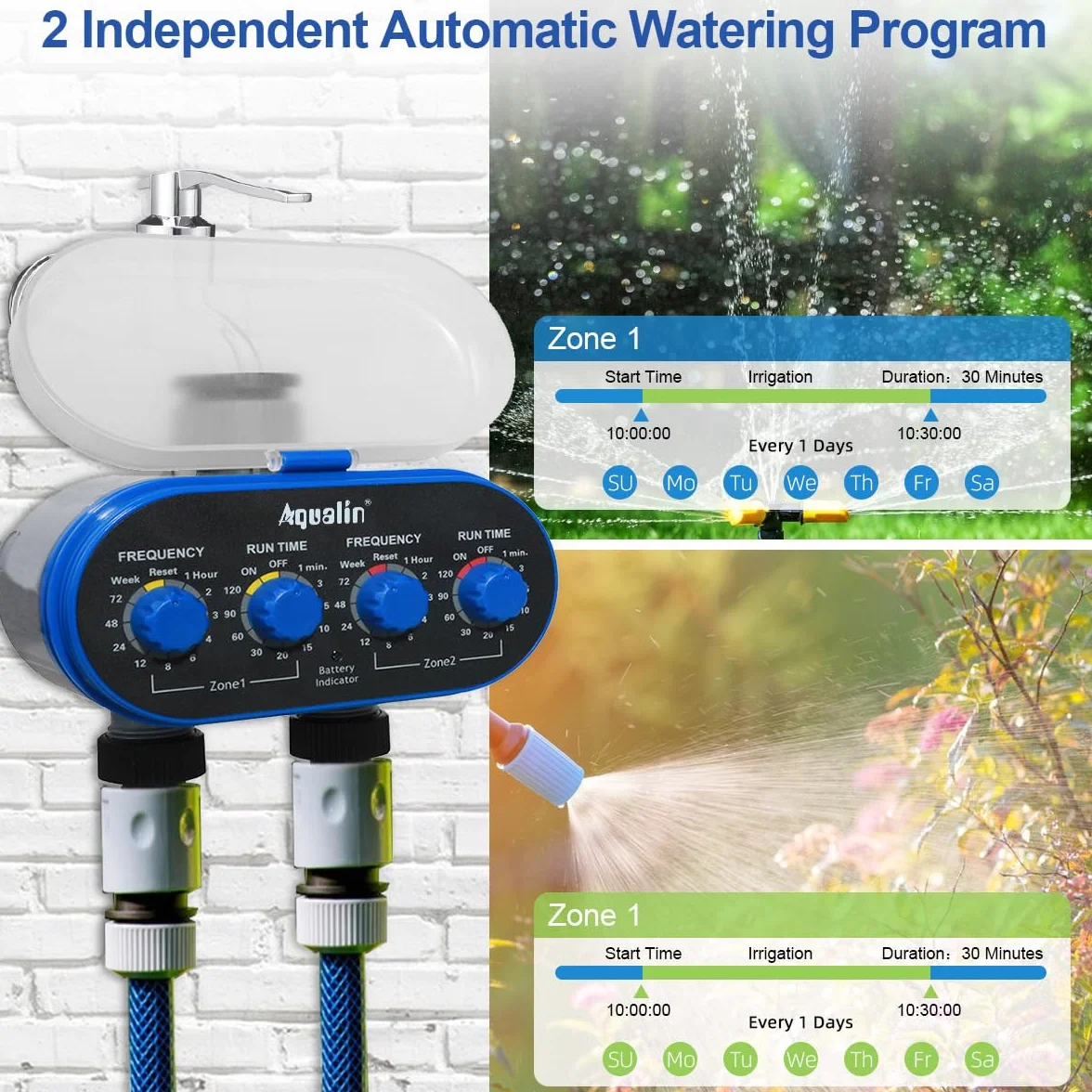 Programador de riego Temporizador de riego con 2 Salidas Independientes