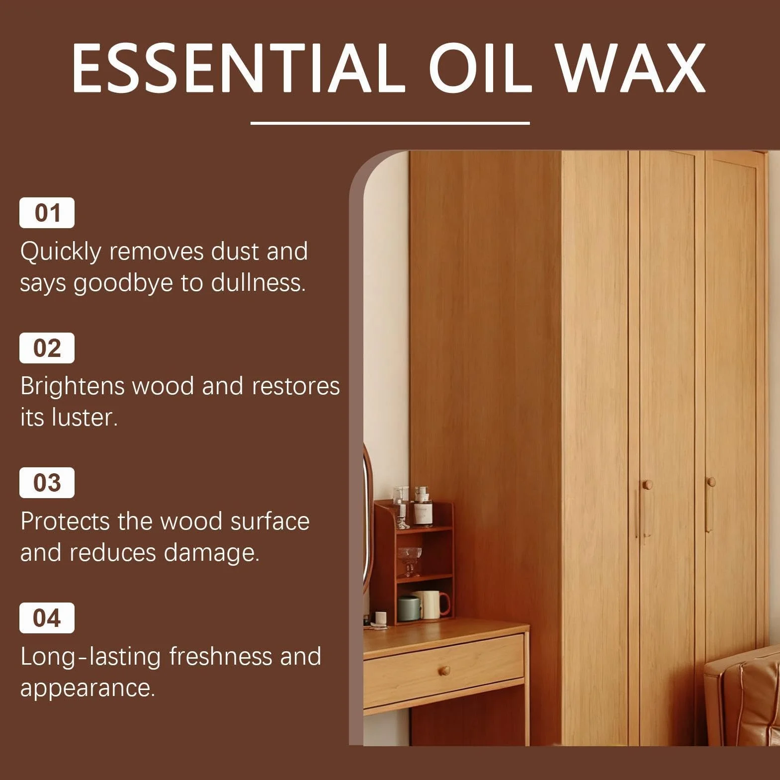 Limpiador de madera - reparadora 120 ml, potenciador de brillo | Líquido orgánico, versátil pulido de mantenimiento de madera para renovación del hogar, tablero de apartamento interior, mesa de