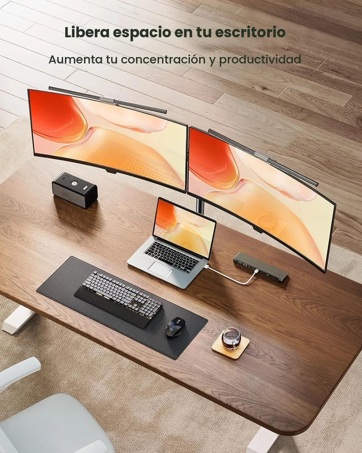 ErGear Soporte 2 Monitores para 13-32" Pulgadas, Brazo Monitor Peso hasta 8KG