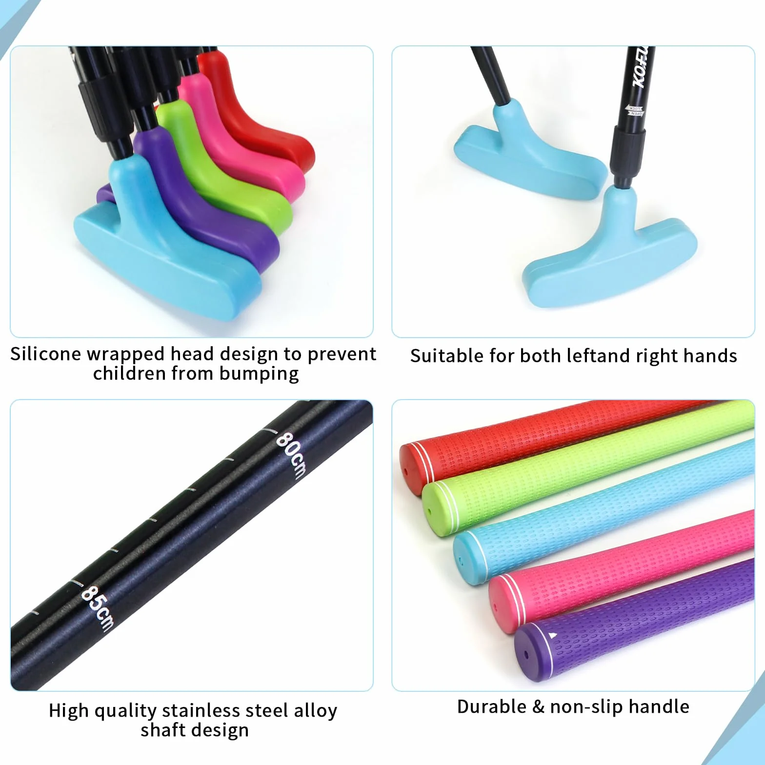 KOFULL 5 Pack Putters de Golf Bidireccionales Longitud Ajustable para Hombres y Mujeres