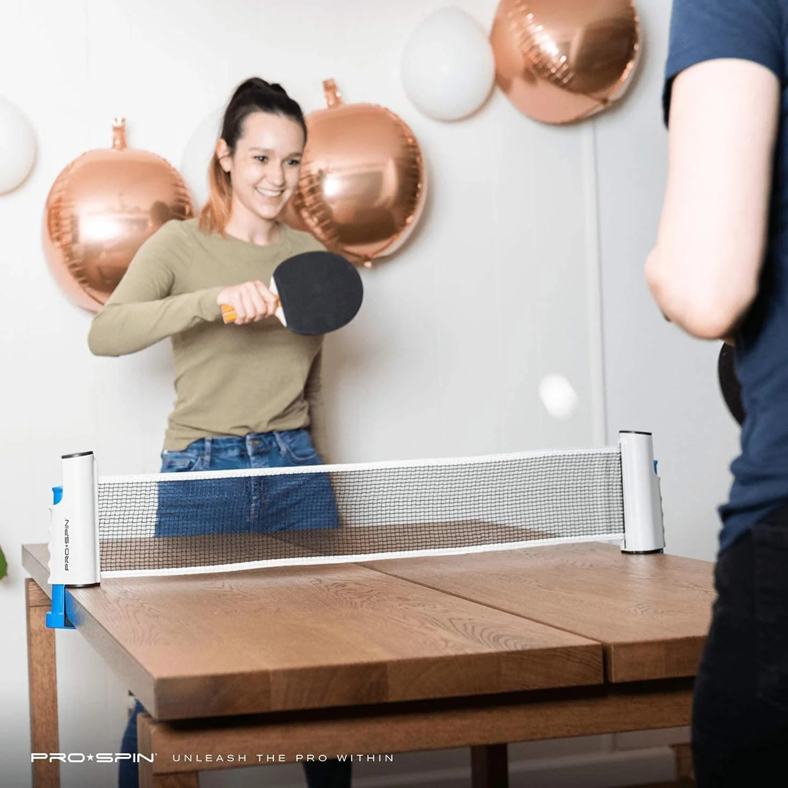 PRO-SPIN Red de Ping Pong Portátil | Red de Tenis de Mesa Retráctil con Bolsa de Transporte