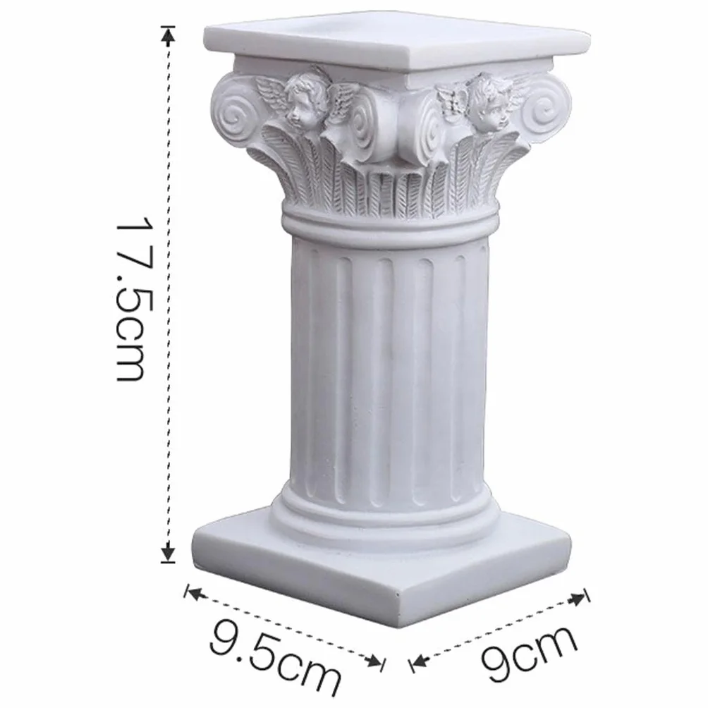 N/A Estatua de Columna Griega Pilar Romano Creativo, Soporte de Pedestal de Resina, de Escultura, Decoración de Cocina para El Hogar Al Aire Libre, L, L Cuadrado, Individual