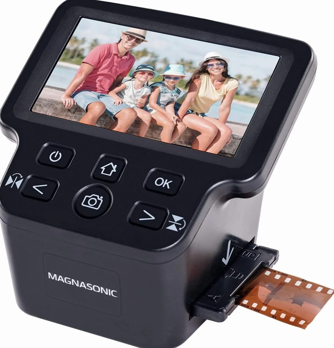 Magnasonic Escáner de Películas Todo en Uno 24 MP con Pantalla 5" HDMI, Convierte Películas 35mm/126/110/Super 8 y Diapositivas 135/126/110, Memoria Interna FS71