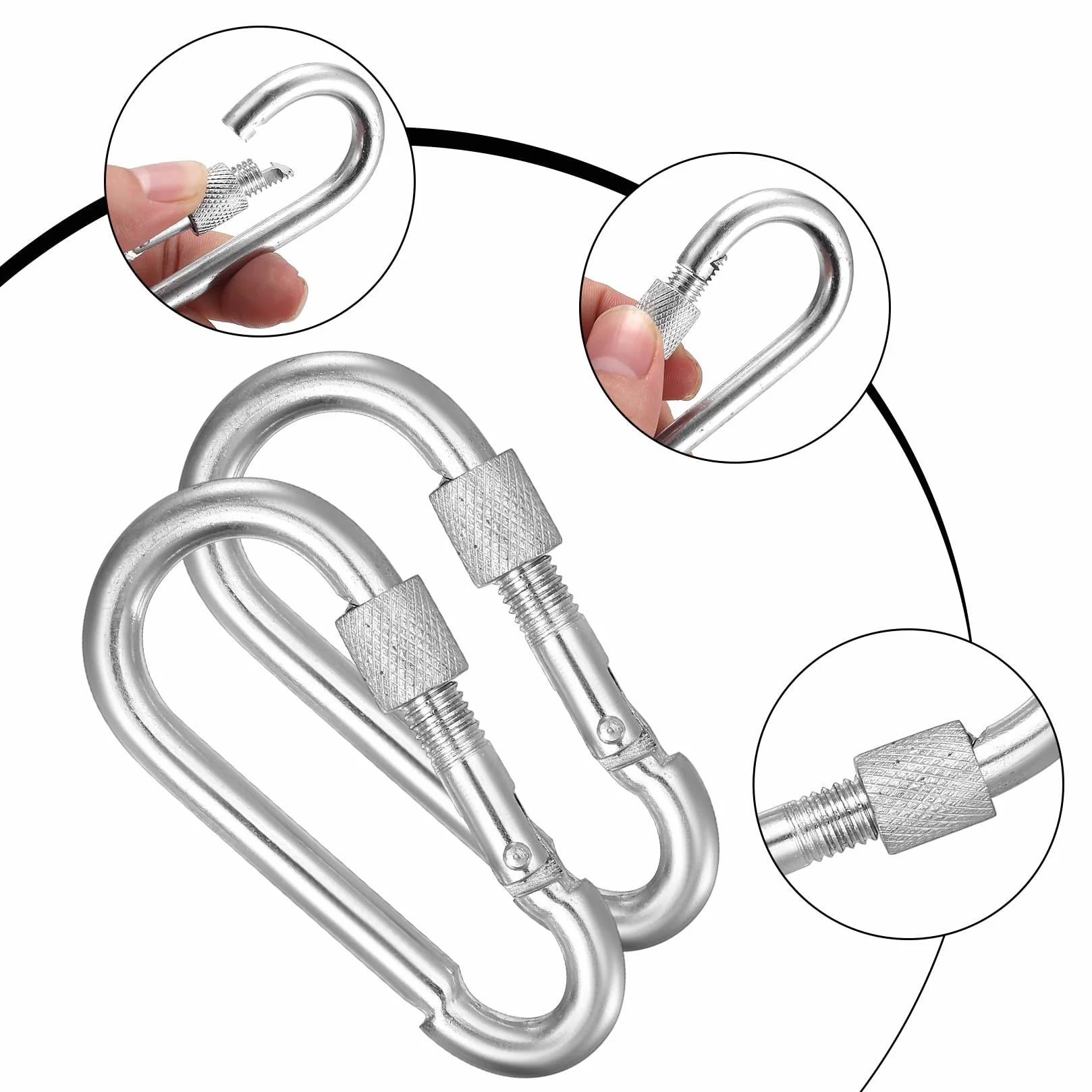 Kit de Fijación para Hamaca de 2 Piezas,Correas de Árbol para Columpio, Conjunto de Fijación de Silla Colgante con Mosquetones y Anillos en D, Correas para Hamaca para Columpios de Interior y Exterior