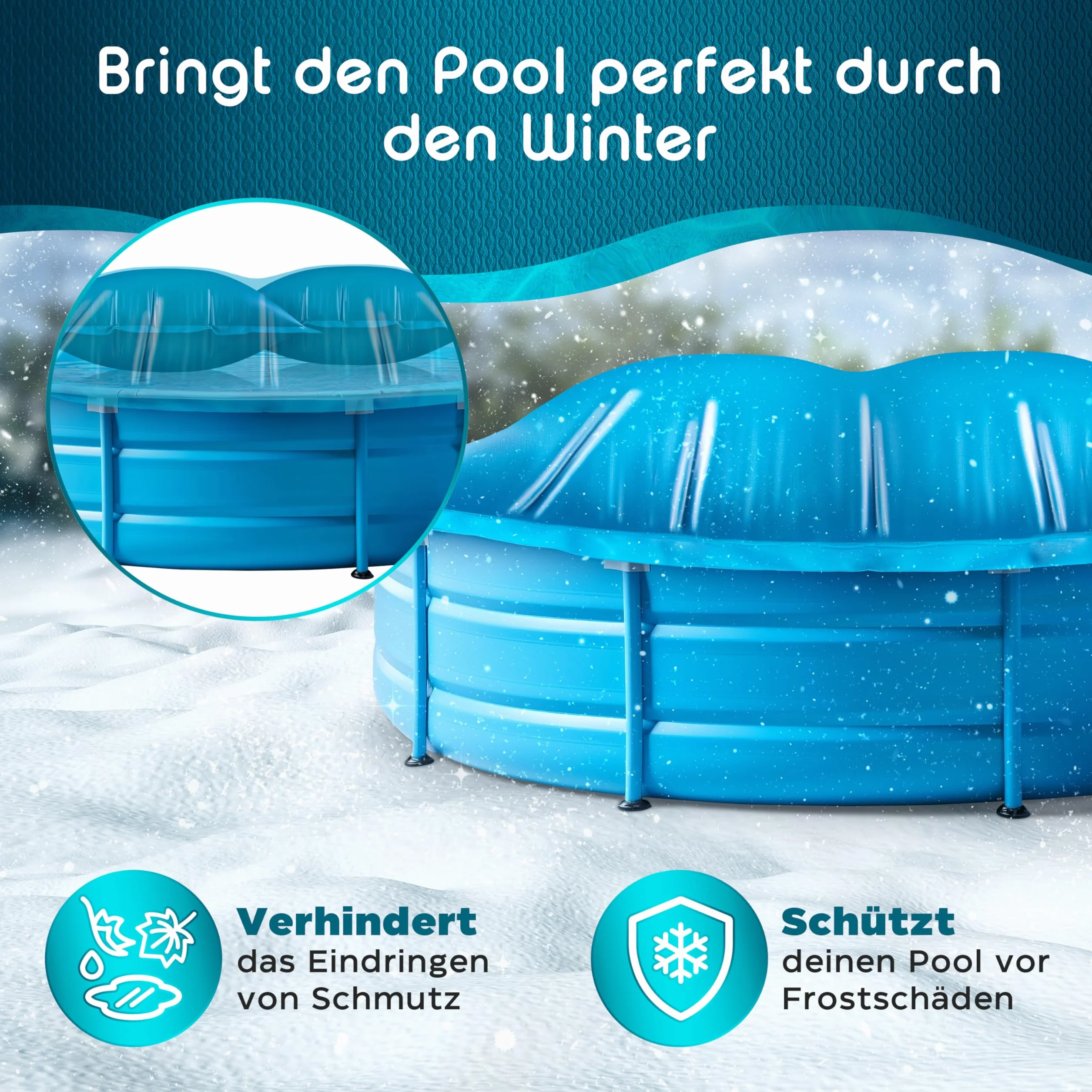 Cojín de piscina de invierno – 2 x 2,5 m – Cojín de piscina invernal – Cubierta de piscina de invierno – Cojín de aire para piscina (2 x 2,5 m)