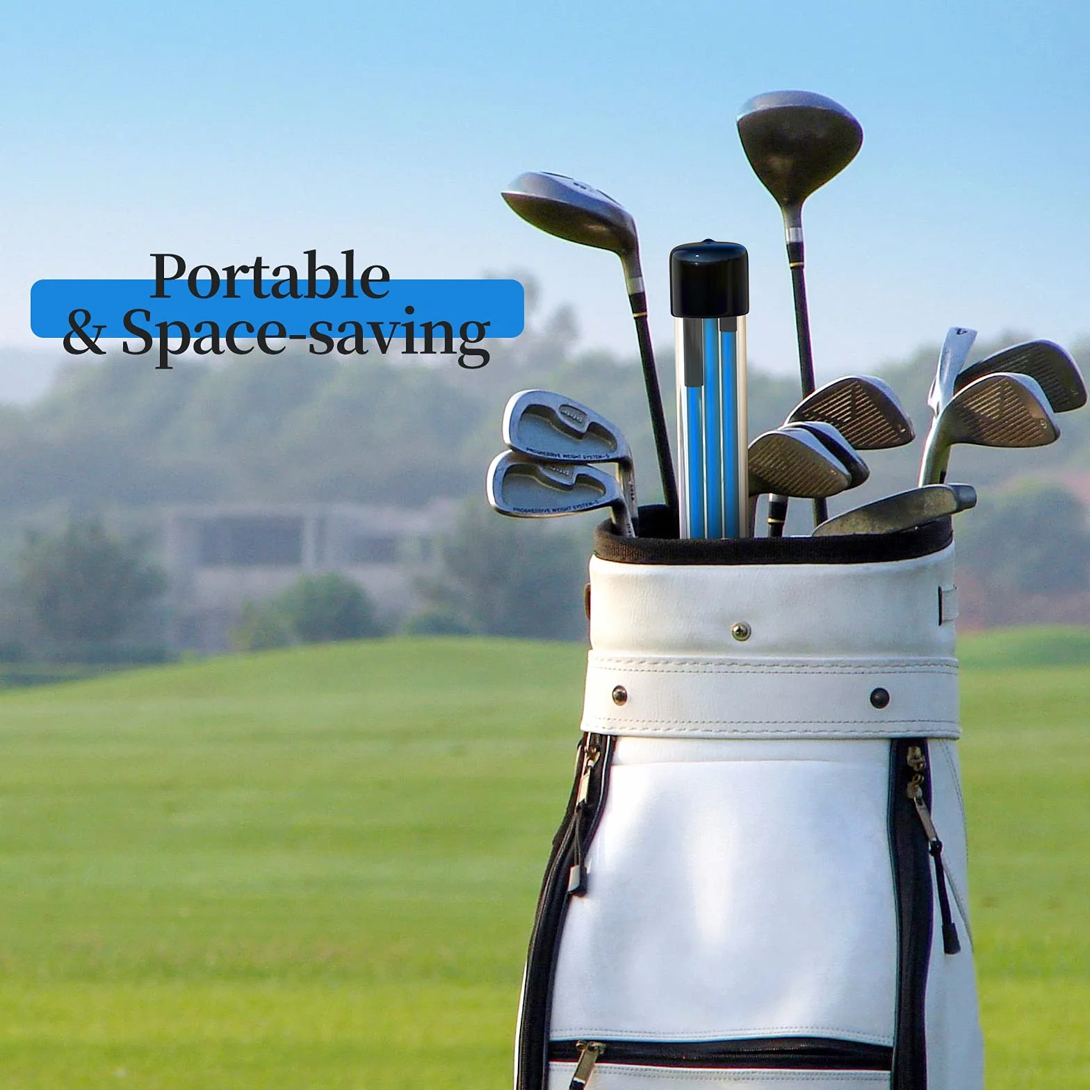 MoKo Palos de Alineación Golf 3 Piezas Varillas Prática Plegables Fibra Vidrio 122cm Entrenador Swing