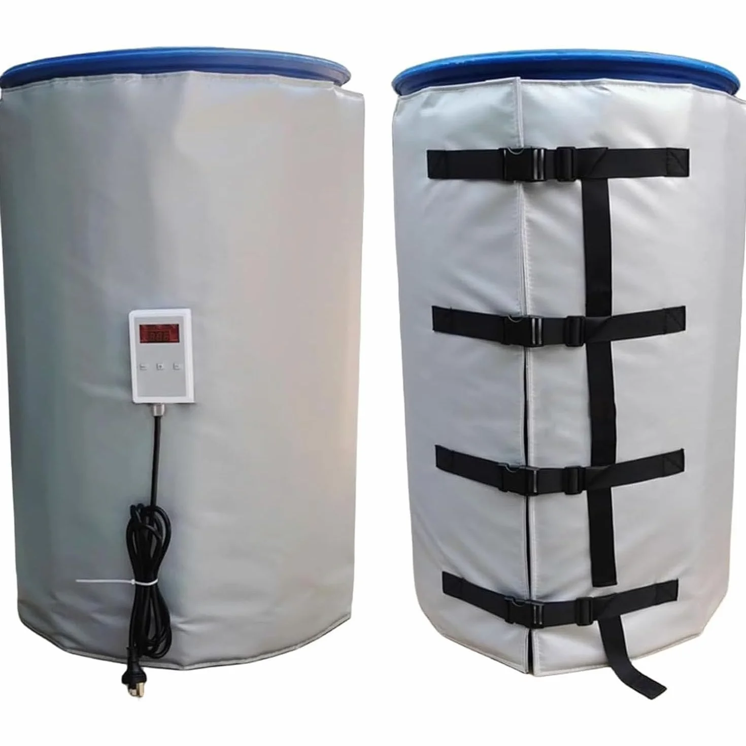 Manta calefactora para Tambor IBC, Manta térmica para Tambor de Aceite de 200L, Temperatura Ajustable 0~150 ℃, Materiales aislantes Impermeables A