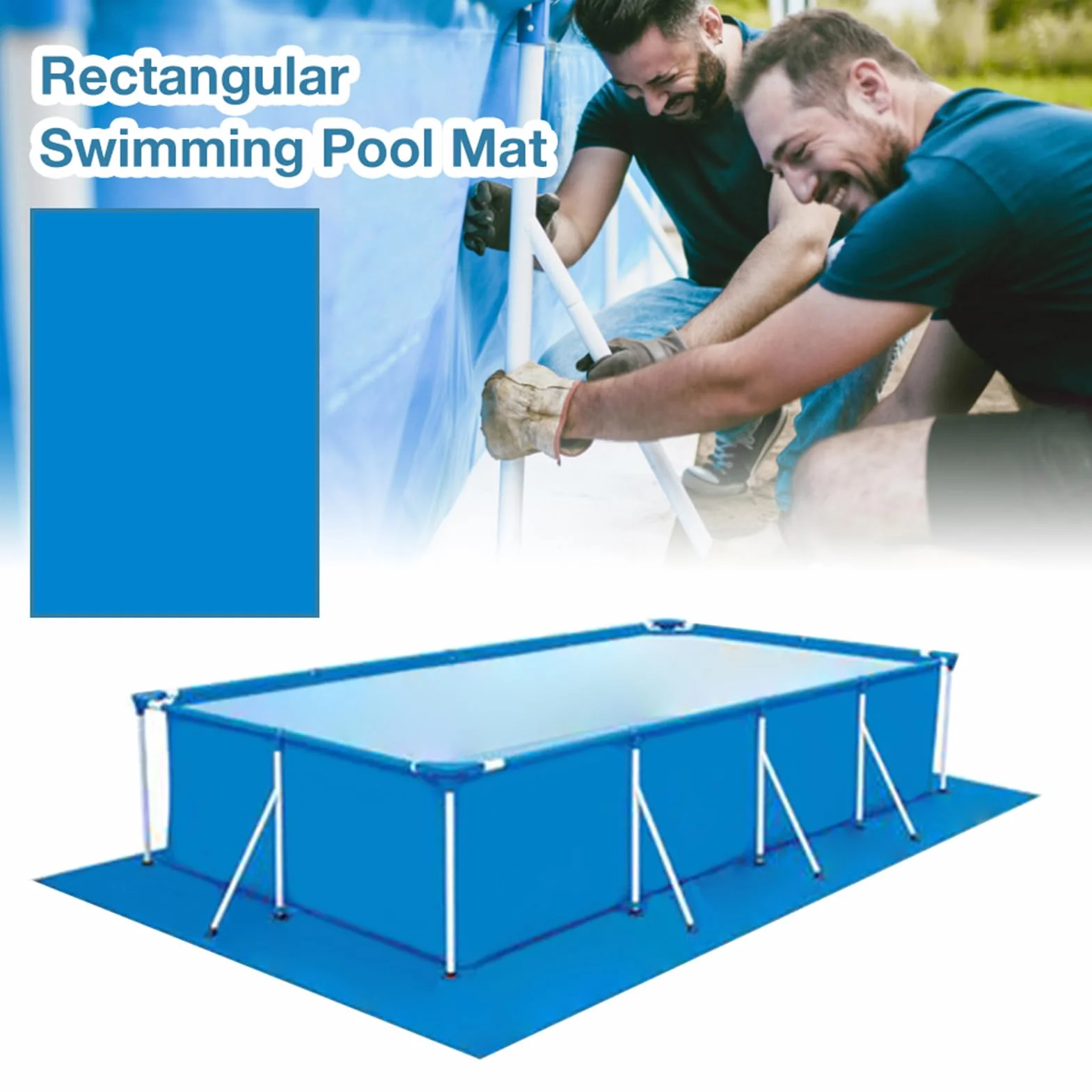 Genérico Alfombra De Suelo para Piscina - Tapiz De Suelo Protector para Piscina Impermeable | Protector De Suelo para Piscina Plegable | Alfombrilla Rectangular para Piscina Rectangular