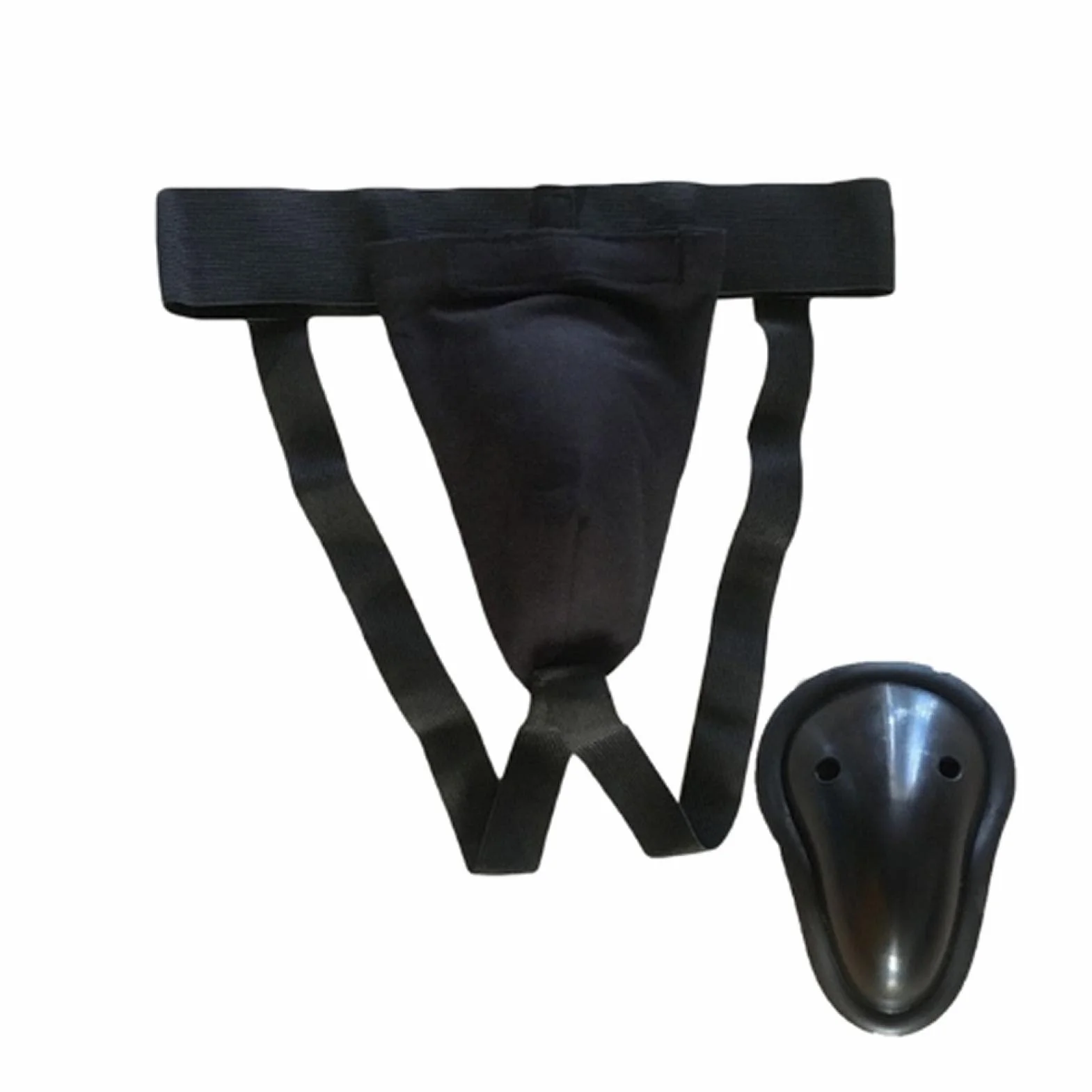 Anwangda Protector de ingle para hombres Muay Thai Kickboxing MMA negro talla L