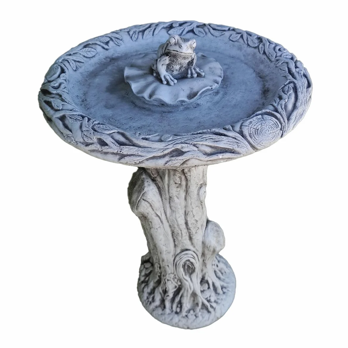 AnaParra Fuente de Jardin Bebedero de pájaros decoración para Exterior con Rana 46x46x66cm. de hormigón Piedra Artificial | Peso 30Kg.