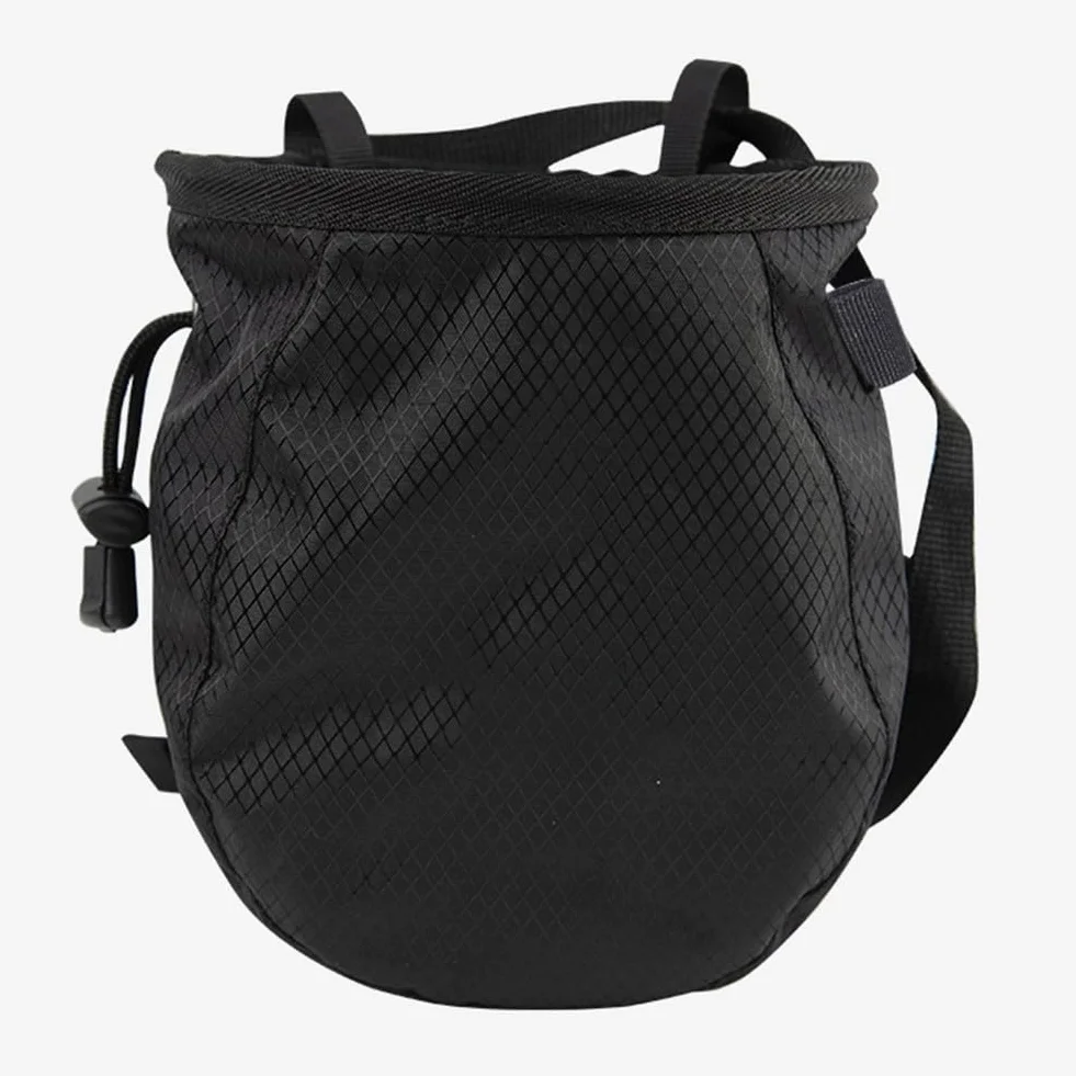 Bolsa de magnesio de poliéster resistente al desgaste con cinturón ajustable 12 x 8 x 16 cm negro