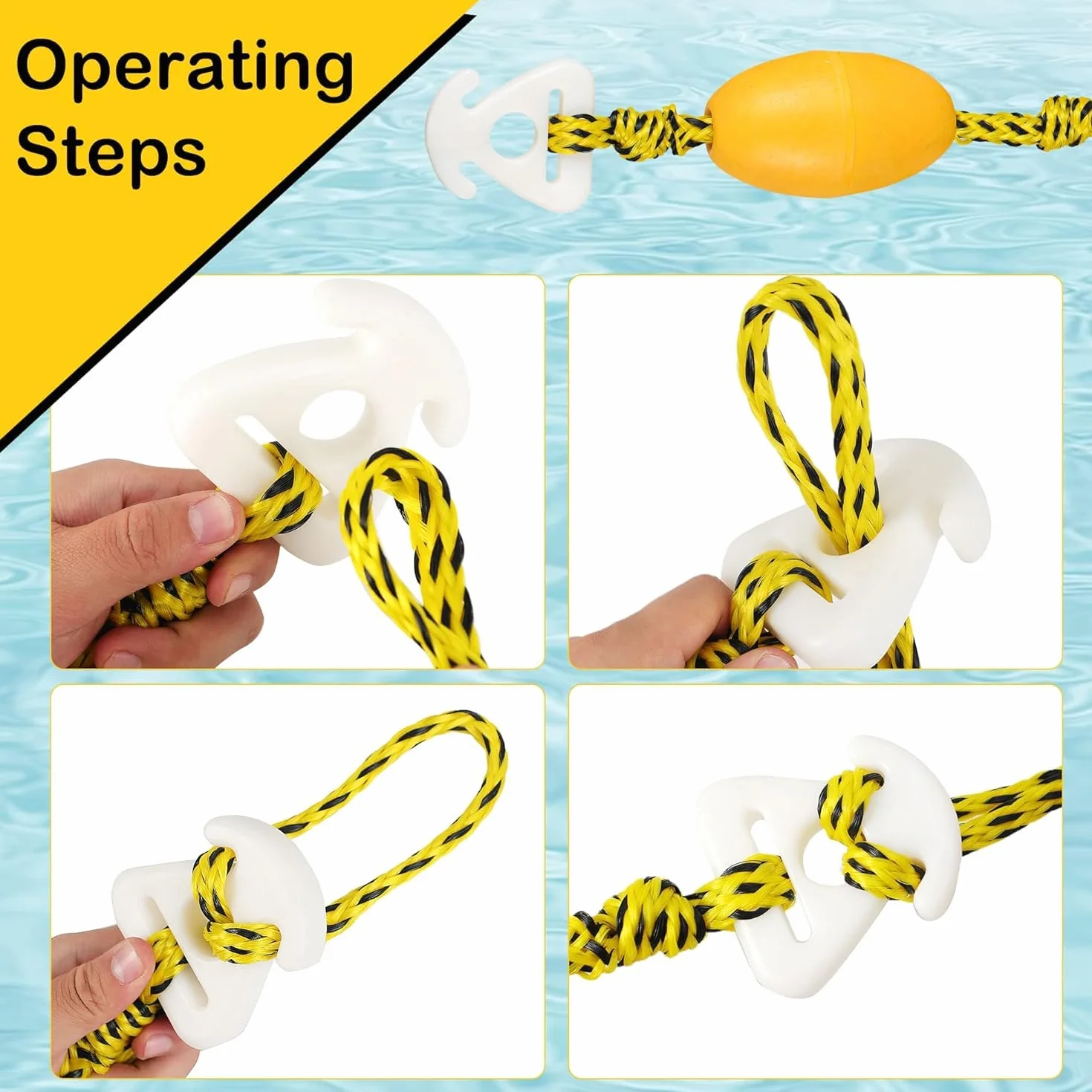 Arnés de remolque resistente para deportes acuáticos con anillos en D, barco, tubo, esquí acuático, wakeboard