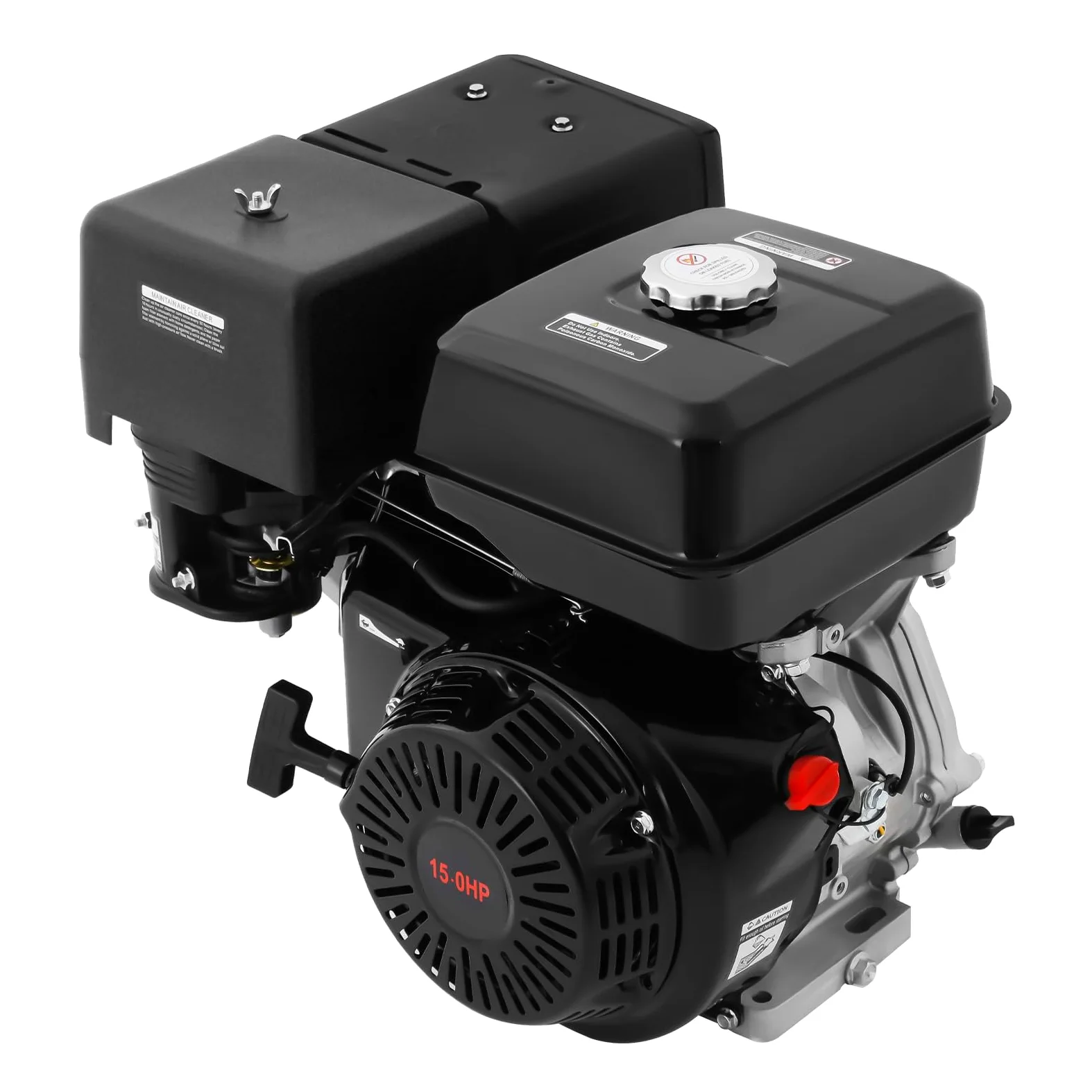 Motor de gasolina de 15 CV, 4 tiempos, motor estacionario, motor multifuncional, motor de alimentación de gas, motor de kart, motor de un cilindro, motor vertical, motor de alimentación con