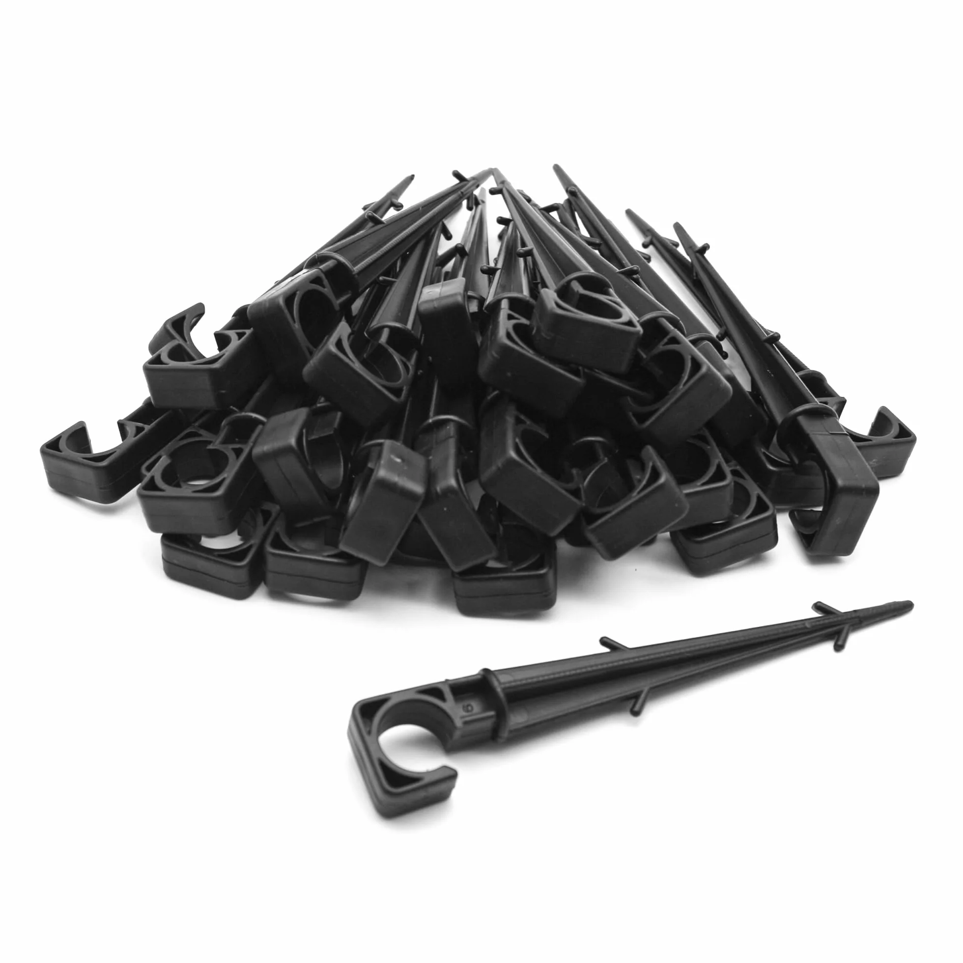 Doja Barcelona Abrazaderas para manguera paquete 50 Ø 16-20 mm estacas riego por goteo estacas jardín tubo huerto césped