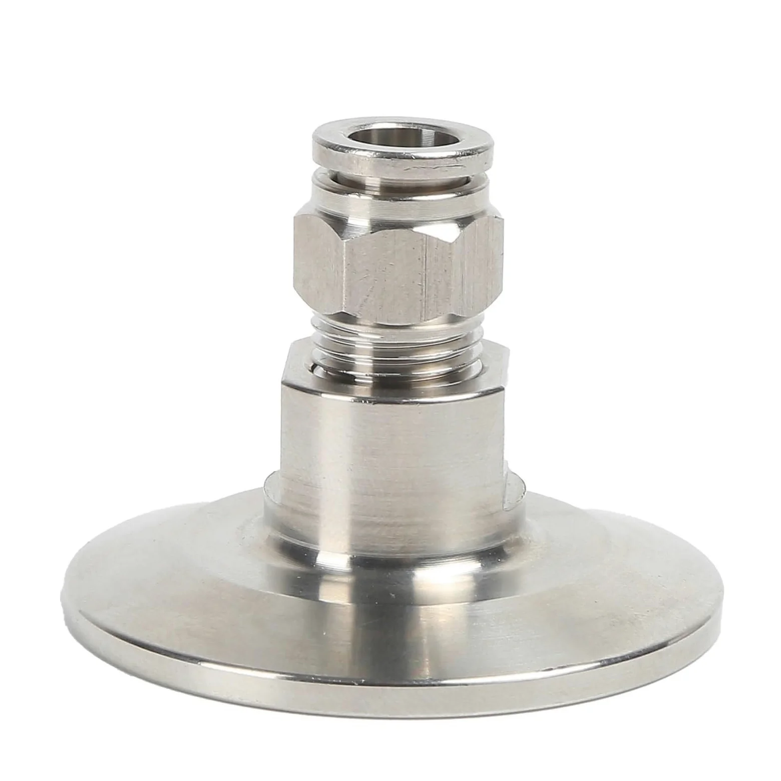 Adaptador Manguera Ducha Conector de Tubo neumático SS304 Tri Abrazadera TC25.2MM-77.5MM Accesorios for mangueras Aire PC 4MM-16MM Acero Inoxidable Push | TC64MM,16mm