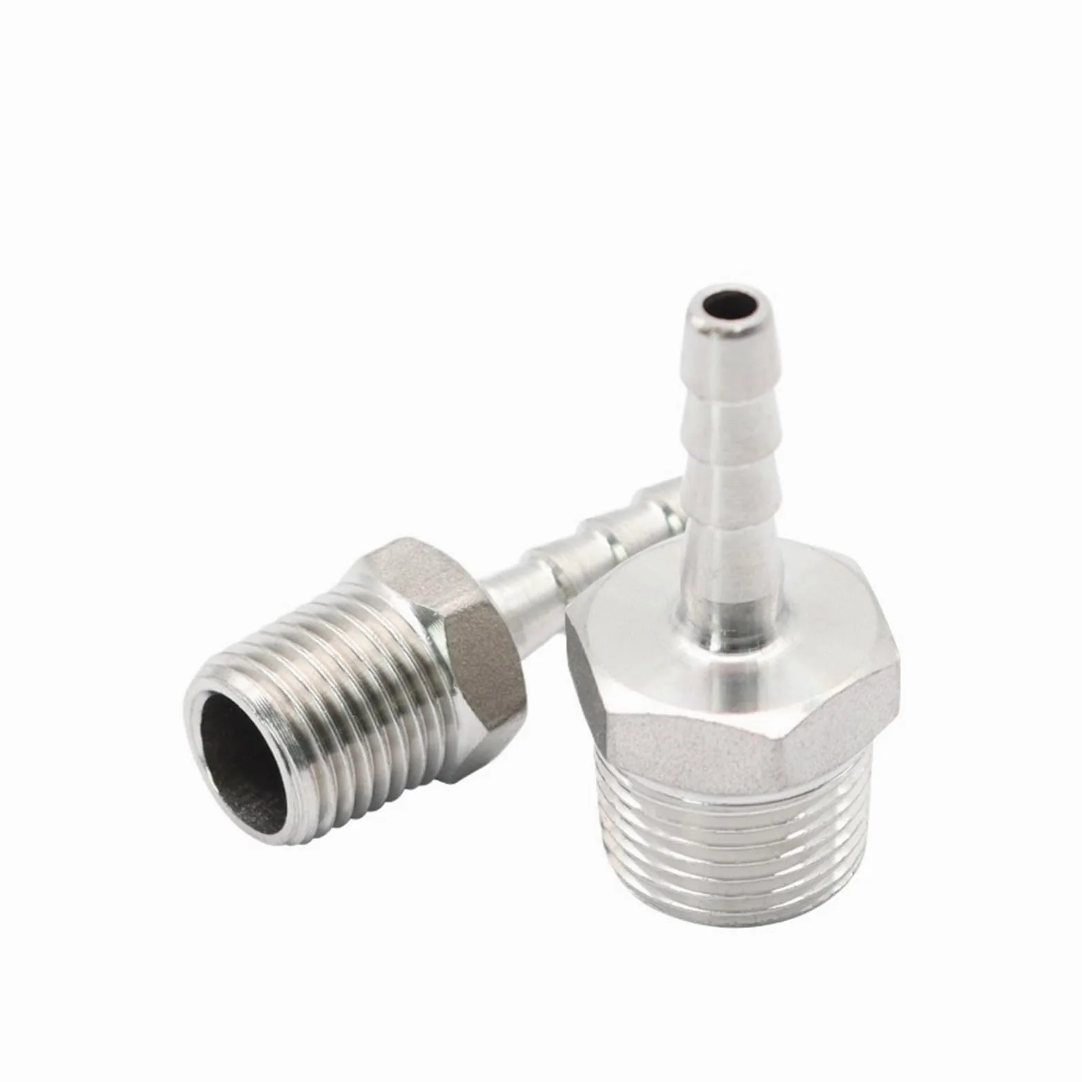 Adaptador Manguera Ducha Conector de lengüeta for Manguera Acero Inoxidable 304, 1/8 ", 1/4", 3/8, 1/2", Conector Cola Acoplamiento Pagoda for con Rosca Macho BSP | 32mm,1-1I4