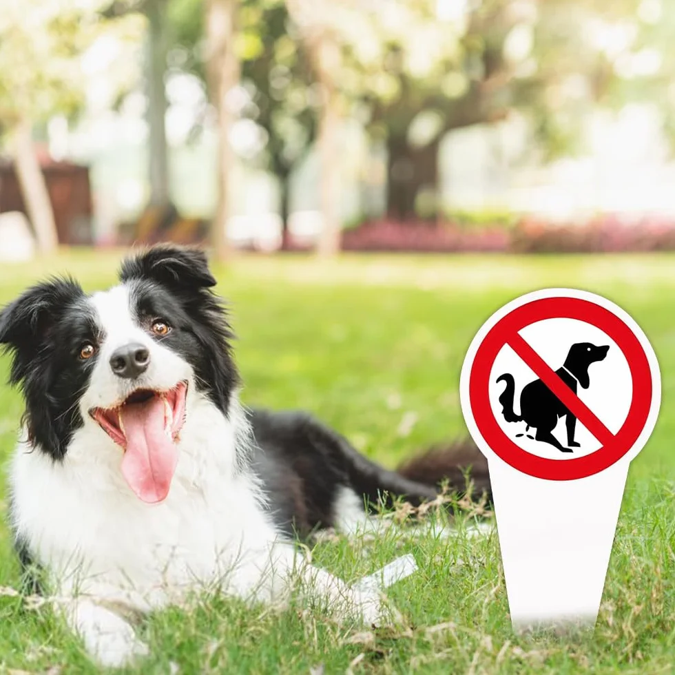 4 Piezas Cartel Prohibido Caca Perros, 30 x 15 cm Prohibido Caca Perro, Prohibido Cagadas de Perro Señal para Jardín Parque, Protección UV Resistente a La Intemperie, PVC