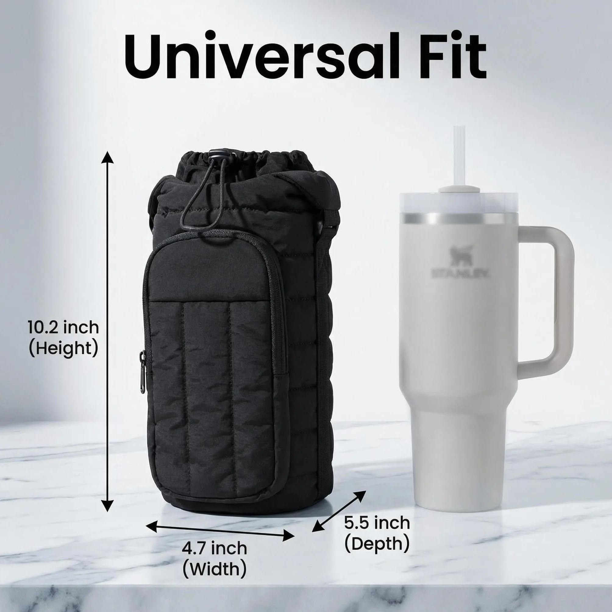 Bolsa bandolera aislada para botella de agua 18-64 oz, bolsillo para teléfono, accesorios de gimnasio