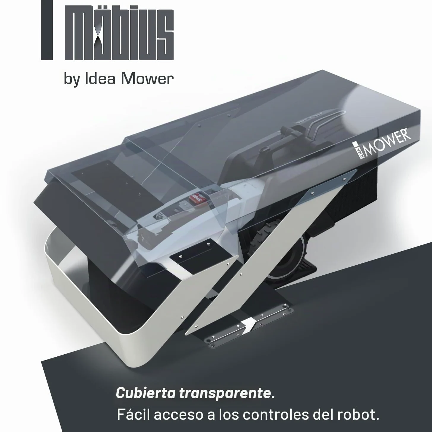 Garaje para robot cortacésped Mobius Long compatible con Mammotion Yuka con Sweeper kit recogehojas