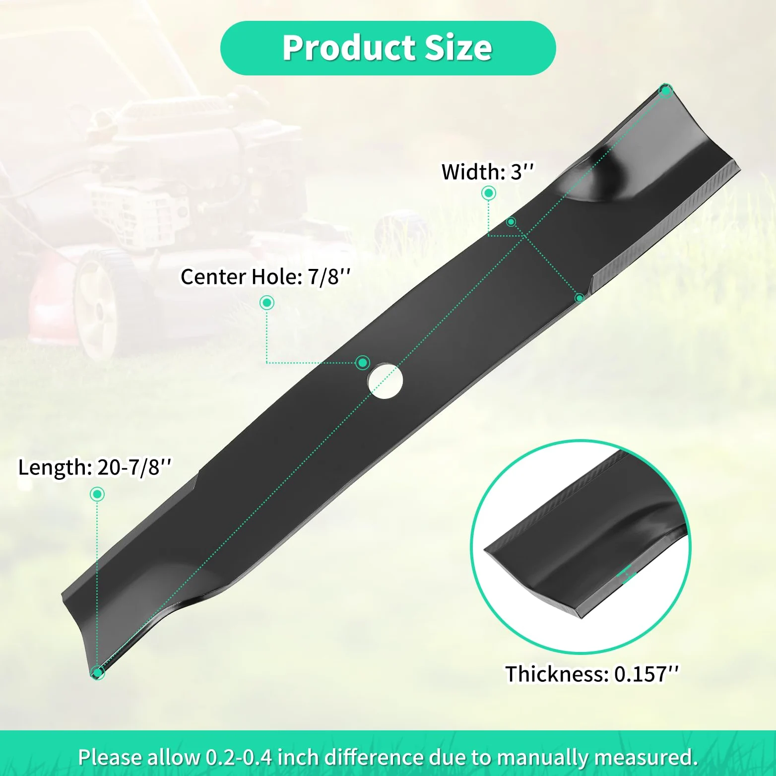 Cuchillas de alta elevación M128485 para cubierta de 60 pulgadas, cuchillas de cortacésped TCU15881 compatibles con cortacésped John Deere 737 757 797 997, sustituye a M131958 M144196