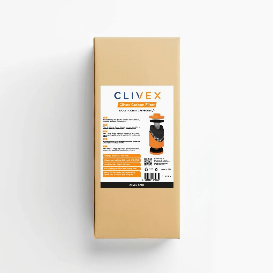 Clivex Filtro de Carbón 100 x 400mm 275-300m³/h