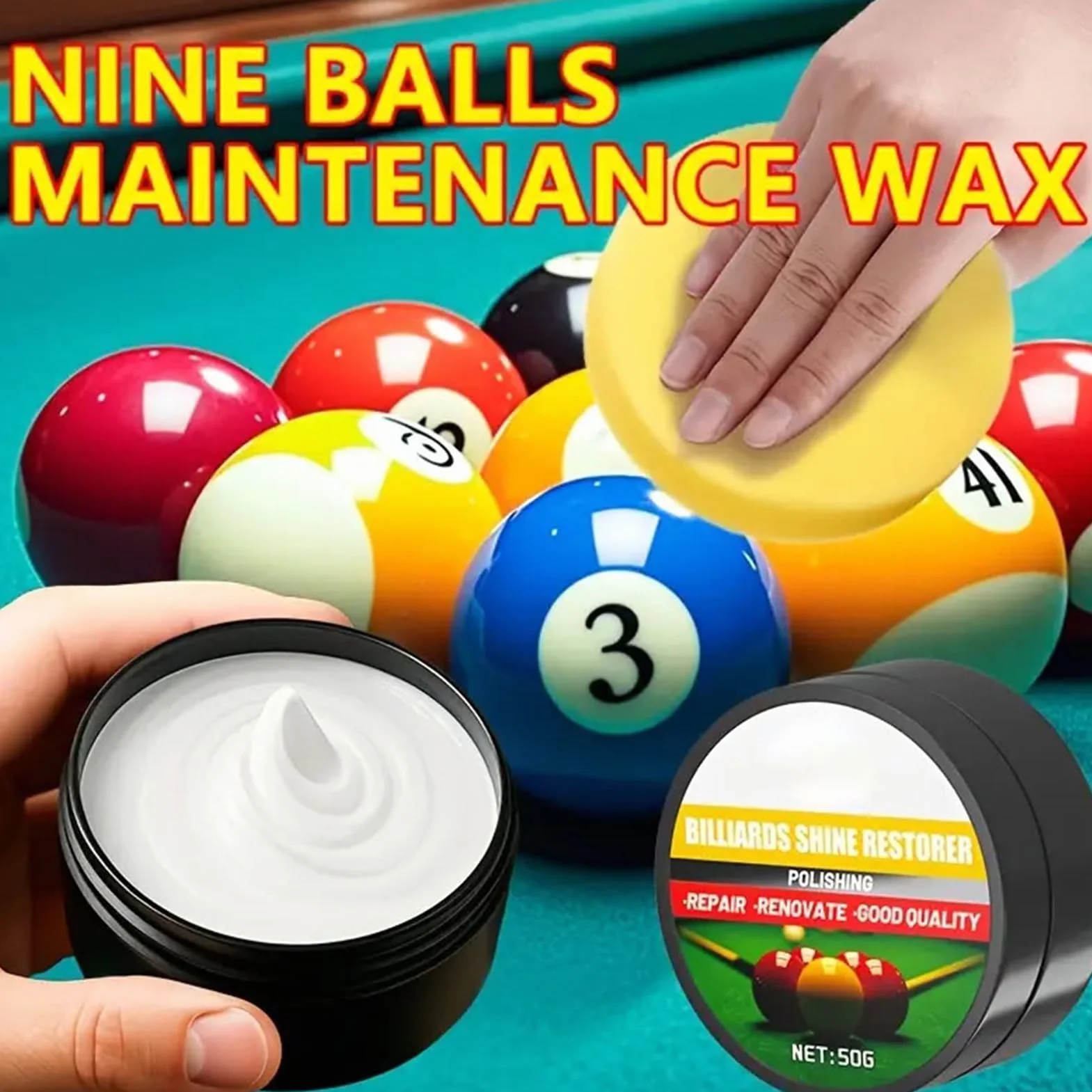 Mantenimiento Billar 50 g Pulido Limpieza Bolas Cir-e Brillante Protector
