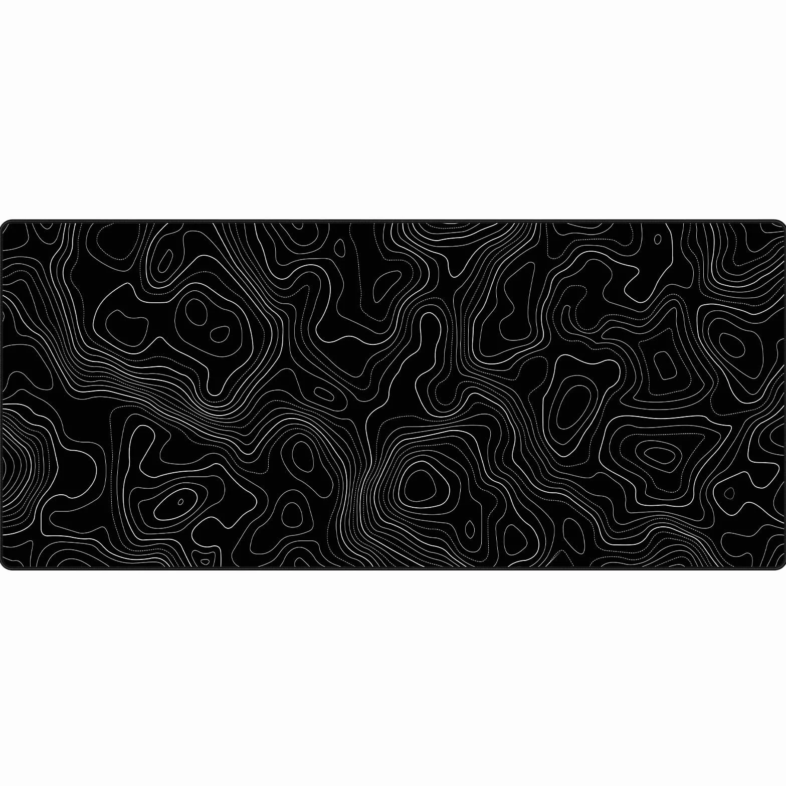 JIALONG Alfombrilla Raton Gaming Grande XXL 900x400mm Lavable Base Caucho Topografía Negra