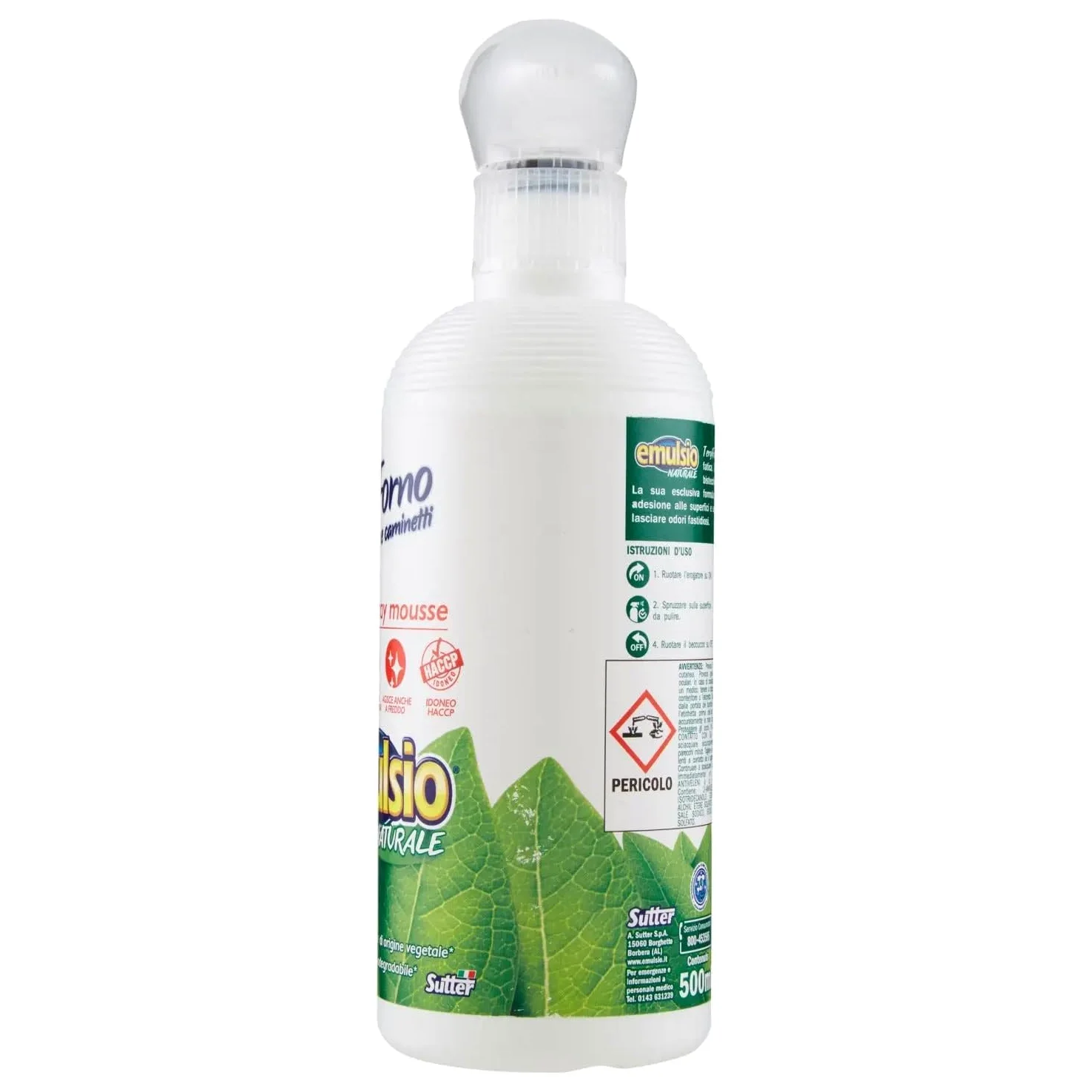 Emulsio Naturale Tergiforno - Limpiador en spray para mousse (12 unidades, limpia a fondo el cristal de chimeneas y hornos, desengrasa y elimina la suciedad sin esfuerzo, 500 ml, incluye llavero Beni