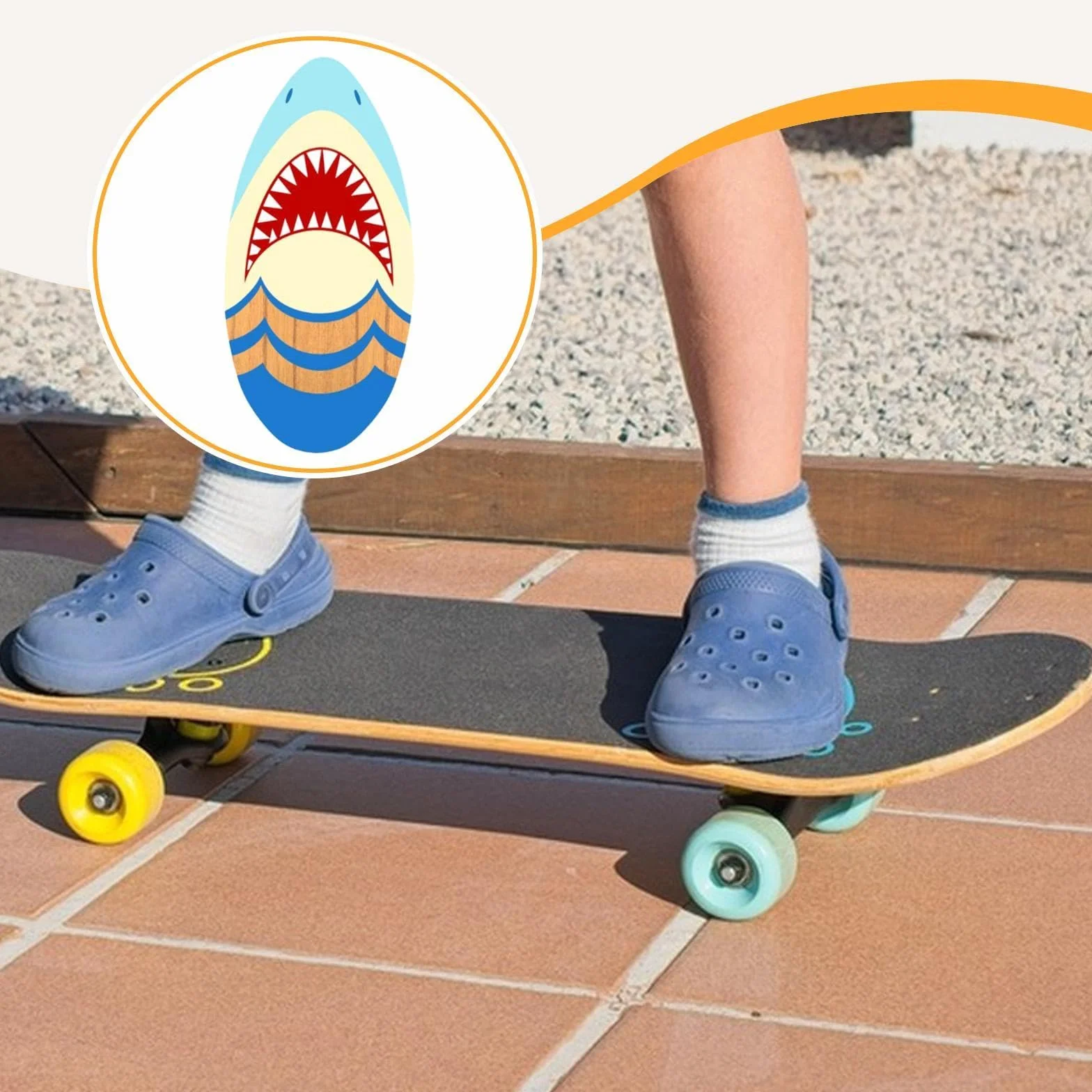 Fenteer Tabla de Skim de Madera para Niños Tabla de Surf Pequeña Juguete Acuático con Acabado Brillante