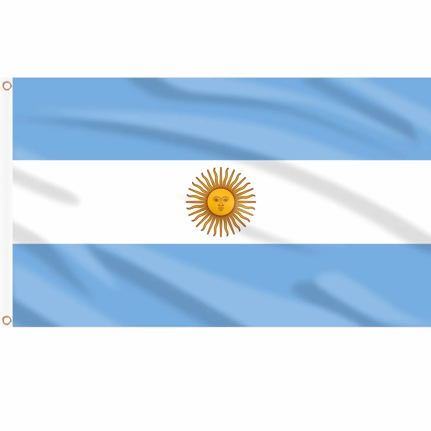 AhfuLife Bandera de Argentina 90cm x 150cm, 1 Pieza Bandera Argentinas con Agujeros de Latón en Ambos Lados, para Decoraciones de Fiestas, la Copa del Mundo, Fútbol, Día Nacional, Jardín, Calle