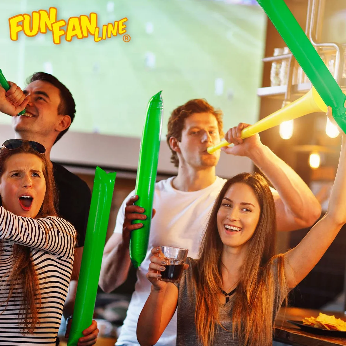 Thunder Sticks Inflables Aplaudidores Hinchables Reutilizables Pack 25 Pares para Animación Deportiva