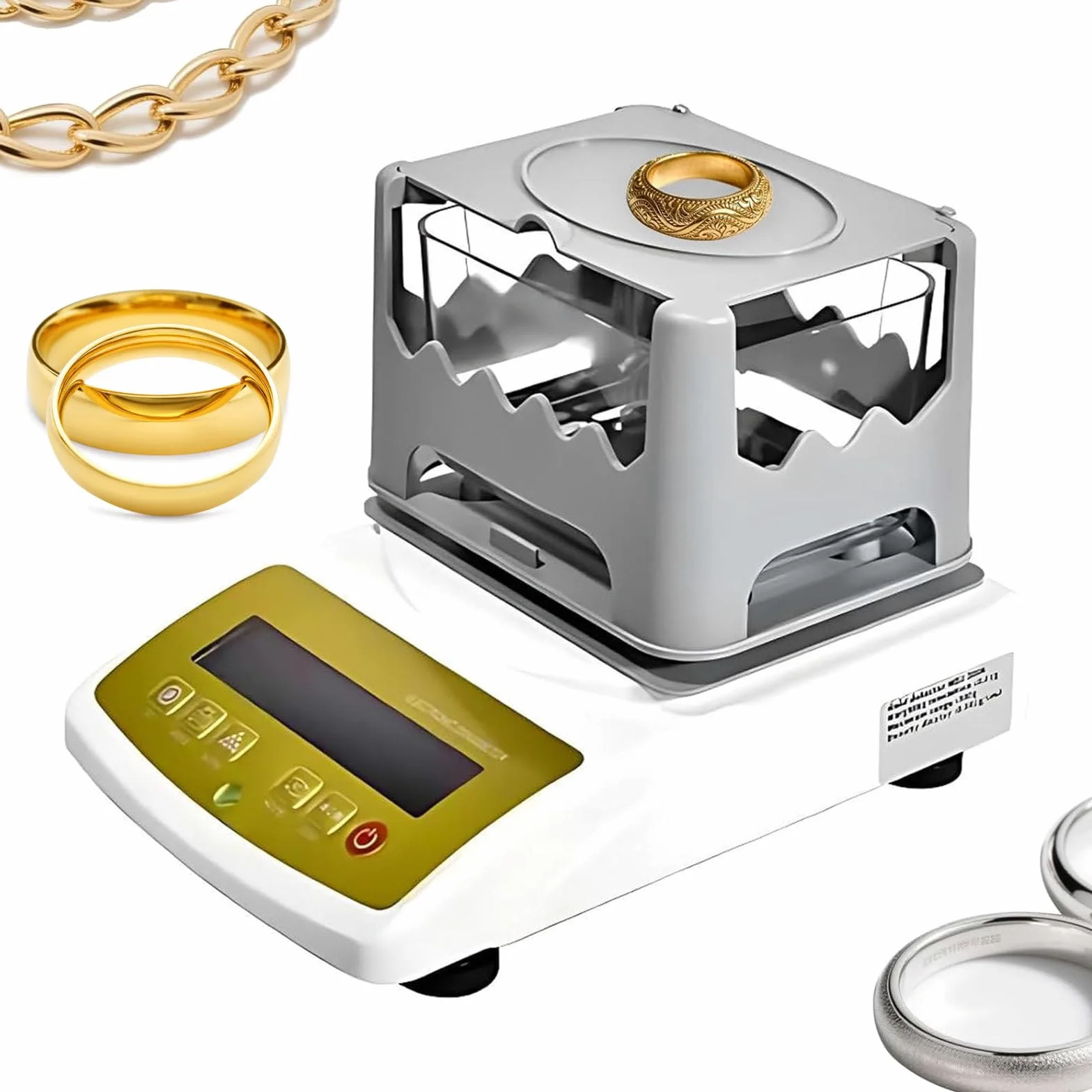 Probador de pureza de oro y plata, analizador de densidad, precisión de 0,001 g/cm³, 600 g, para joyas, casas de empeño y pruebas de metales preciosos