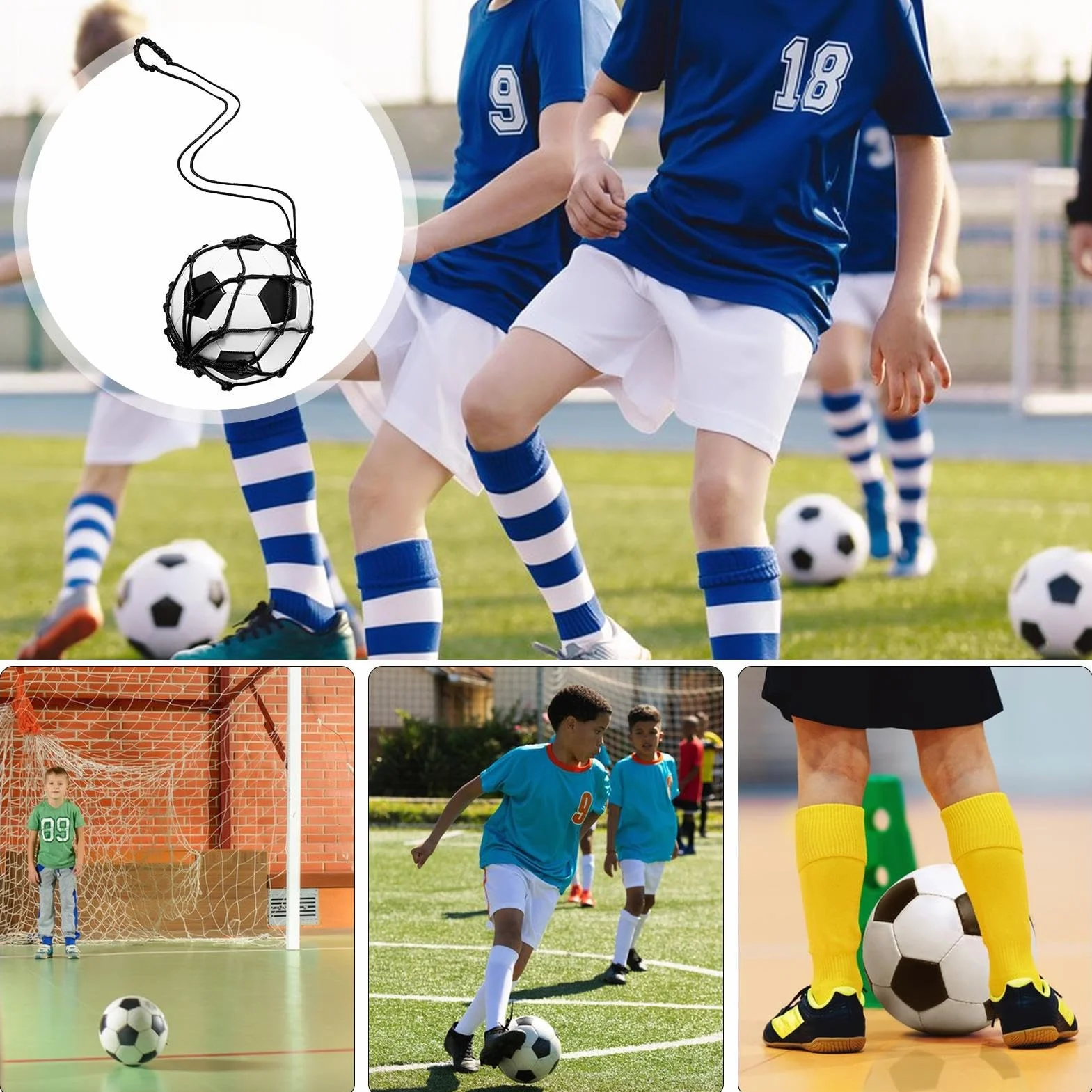 Nailon Portabalones Individual Red para Balones Fútbol Voleibol Baloncesto Entrenamiento Viajes Negro