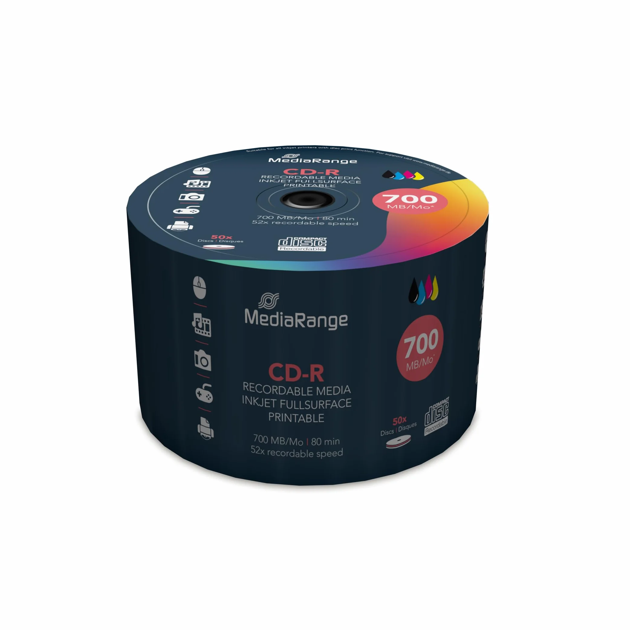 MediaRange MR208 CDs vírgenes 700 MB 80 min 52x Speed