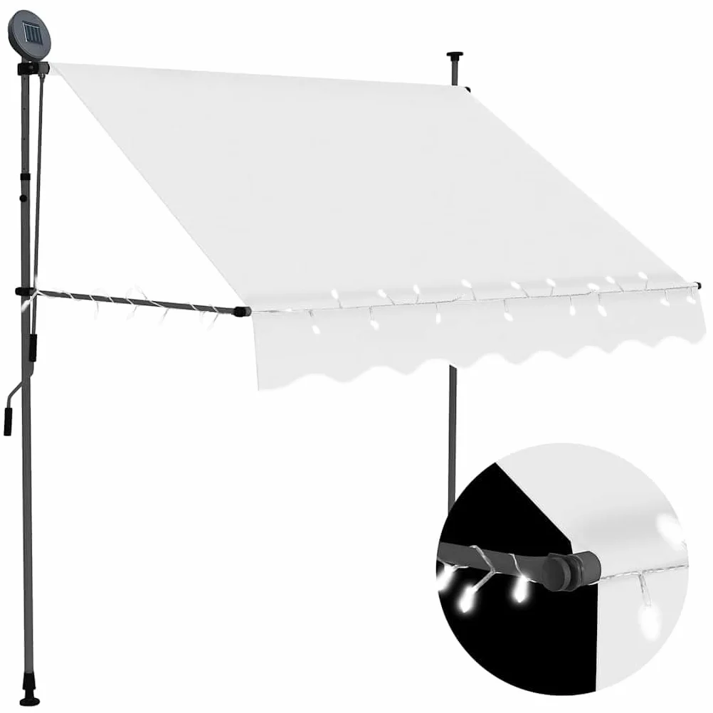 Genérico Toldo Manual retráctil con LED Crema 100 cm,Casa y jardín,Jardín,Artículos de Exterior,Toldos-145869