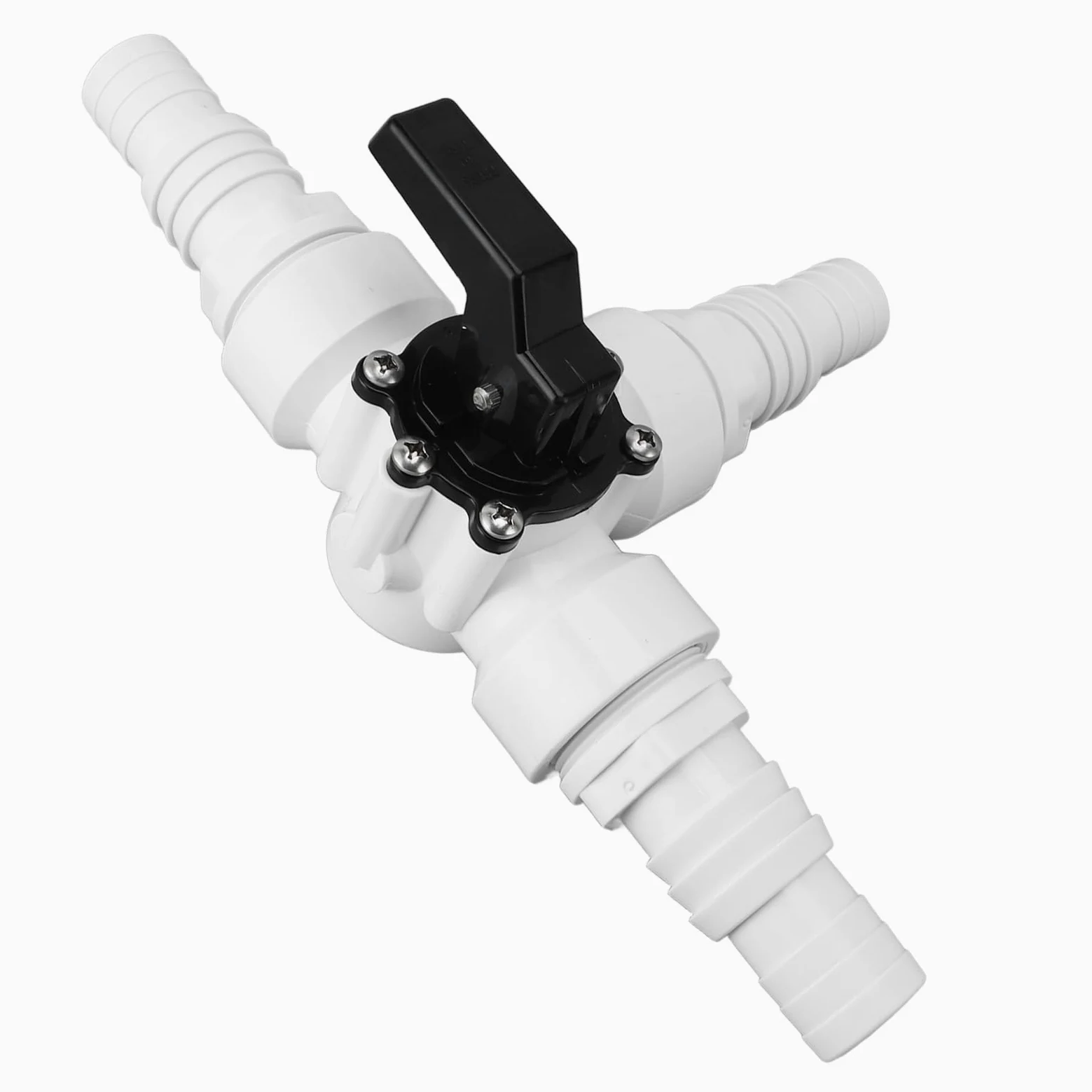 Dilwe Válvula de Agua Desviadora de 3 Vías para Uso Eficiente en Jardín y Piscina Adaptador de Manguera de PVC ABS Duradero de 1,25" y 1,5"