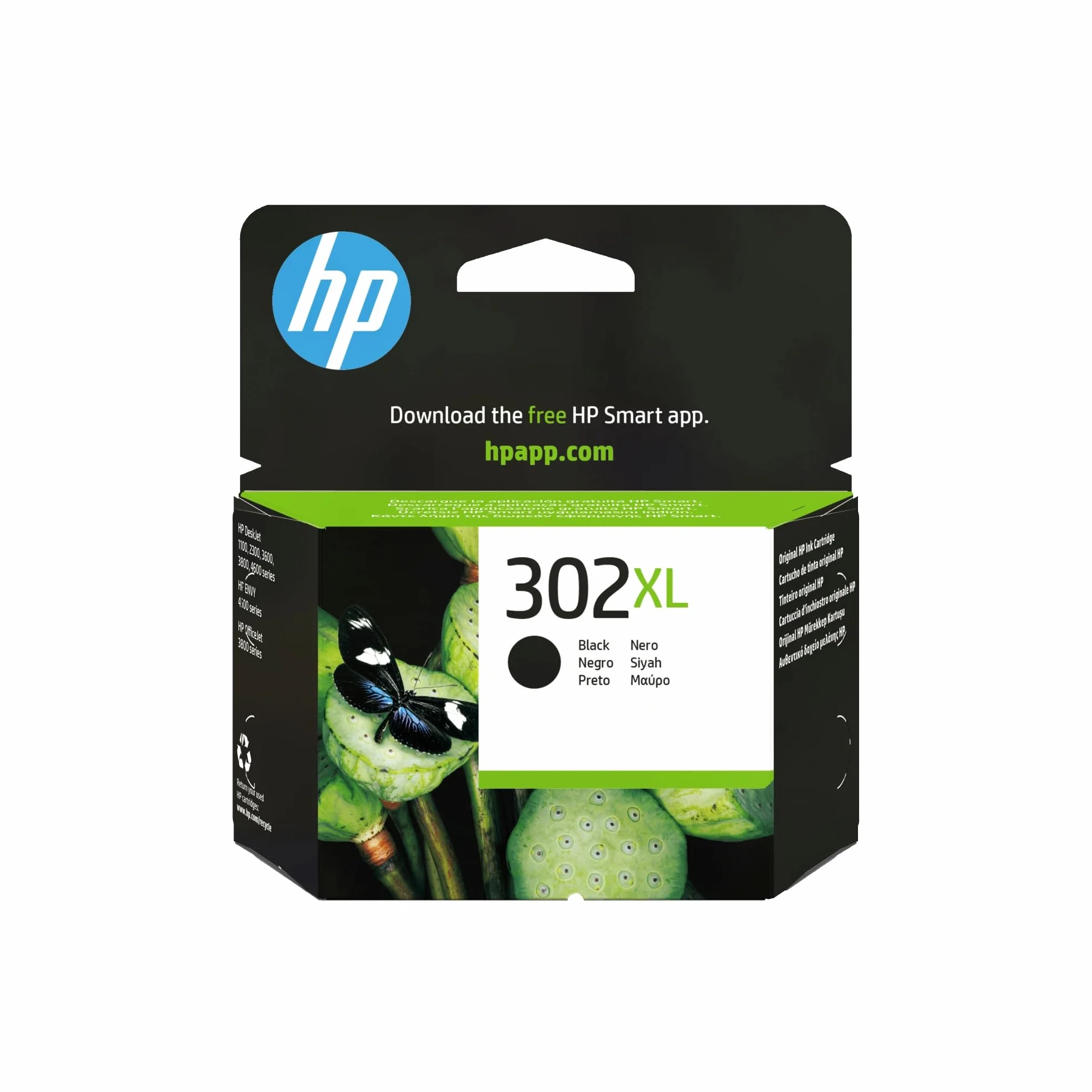 HP 302XL F6U68AE Cartucho de Tinta Original Negro Alta Capacidad para DeskJet 1110 2130 3630 Envy 4520 OfficeJet 3830 4650 5220 5230