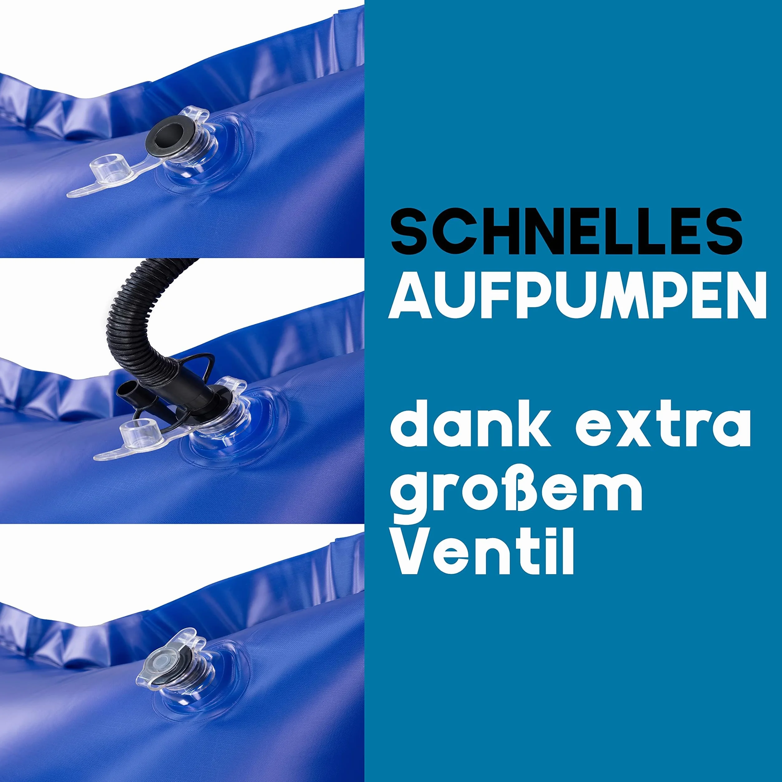 Cojín de aire para piscina de invierno de 120 x 120 cm, 2 unidades, cojín de aire para piscina con 4 ojales y cuerda resistente al cloro de 150 cm, 0,3 mm de espesor, cojín de aire para